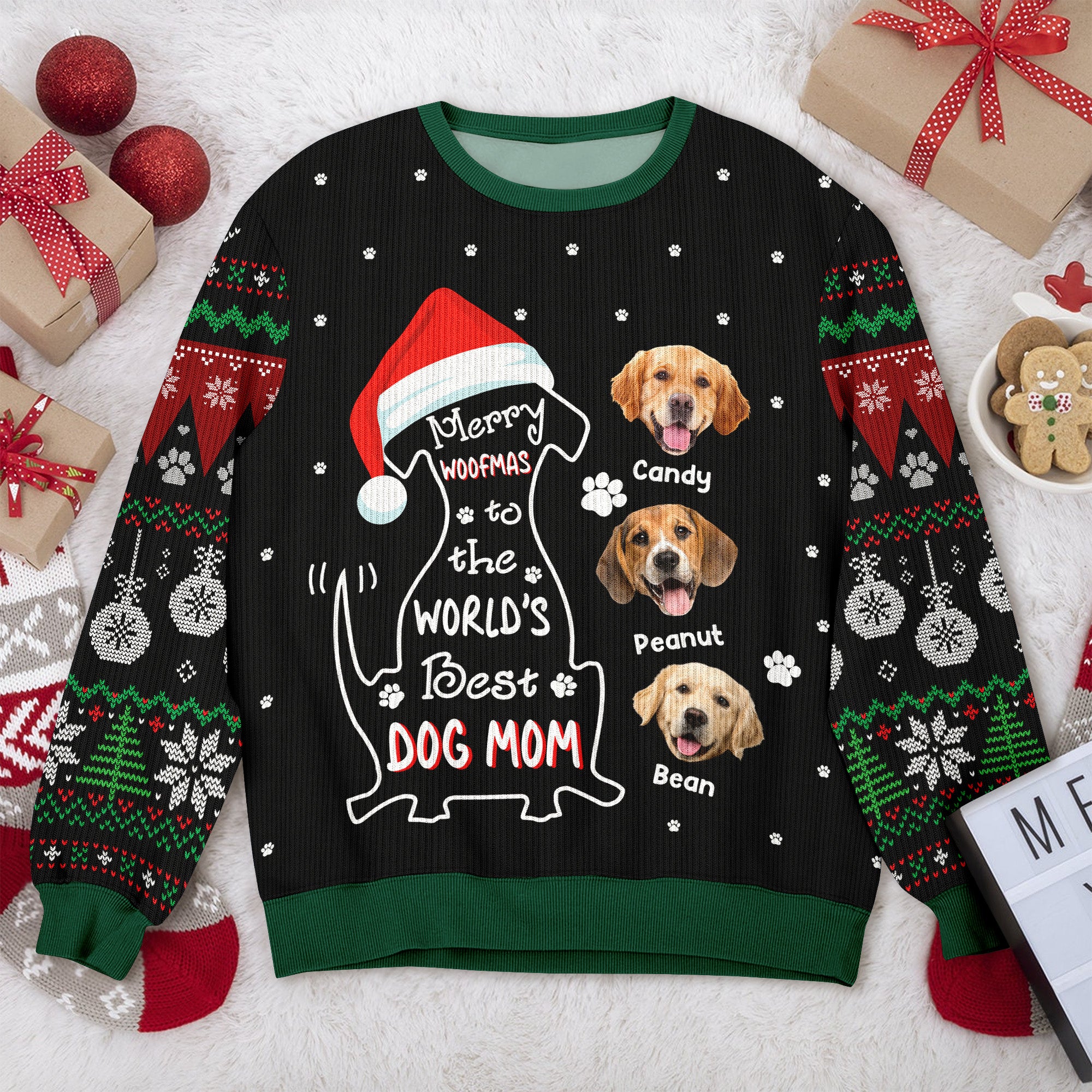 Custom Photo Merry Woofmas To The World Dog Ugly Sweater CH07 899464 - Image 12