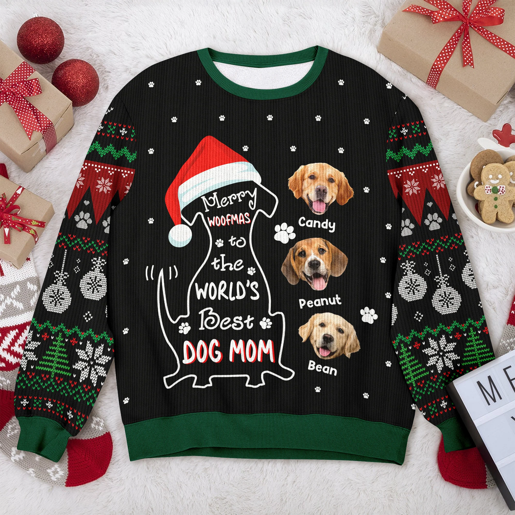 Custom Photo Merry Woofmas To The World Dog Ugly Sweater CH07 899464 - Image 15