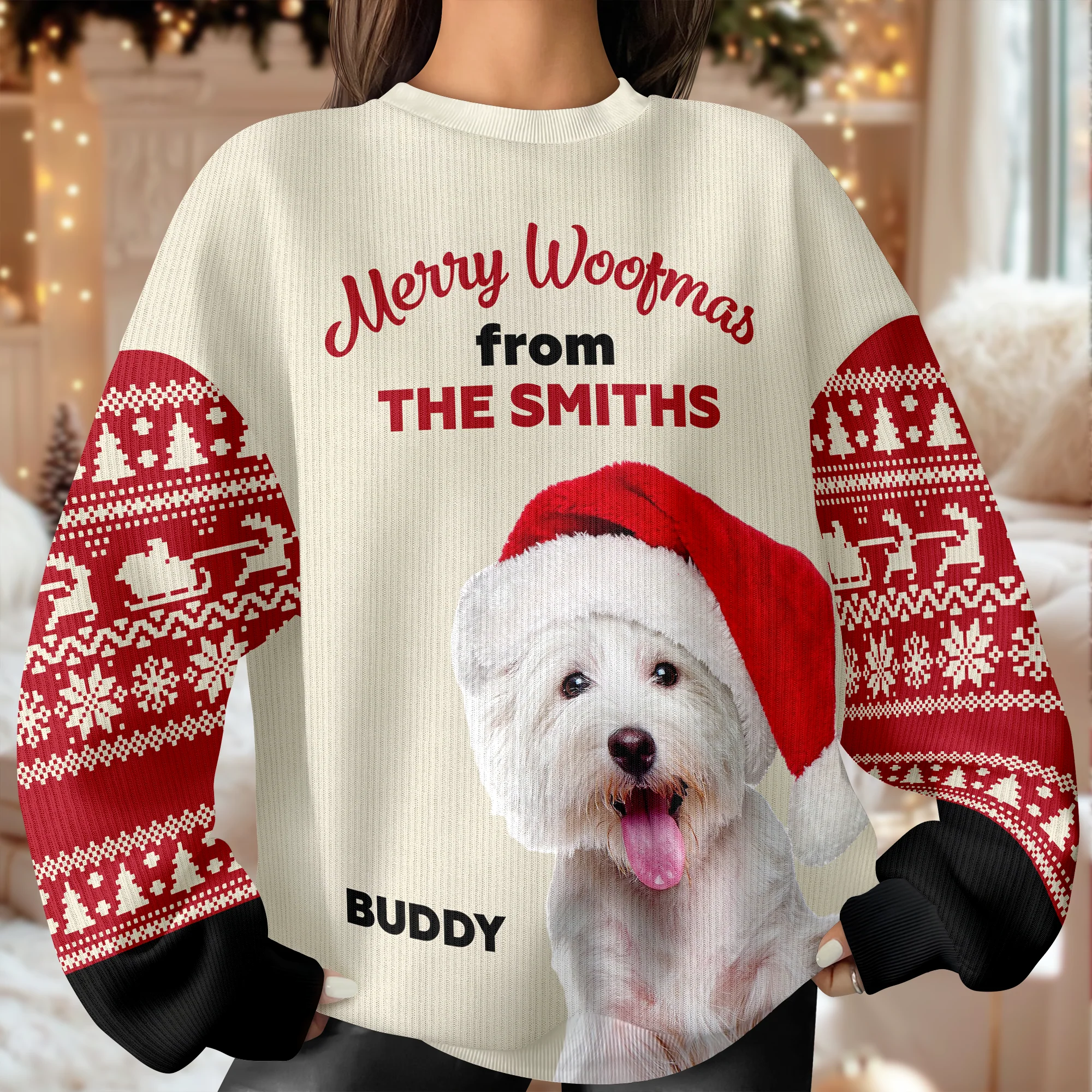 Custom Photo Merry Woofmas Ugly Sweater For Dog Lovers LM32 895579 - Image 3