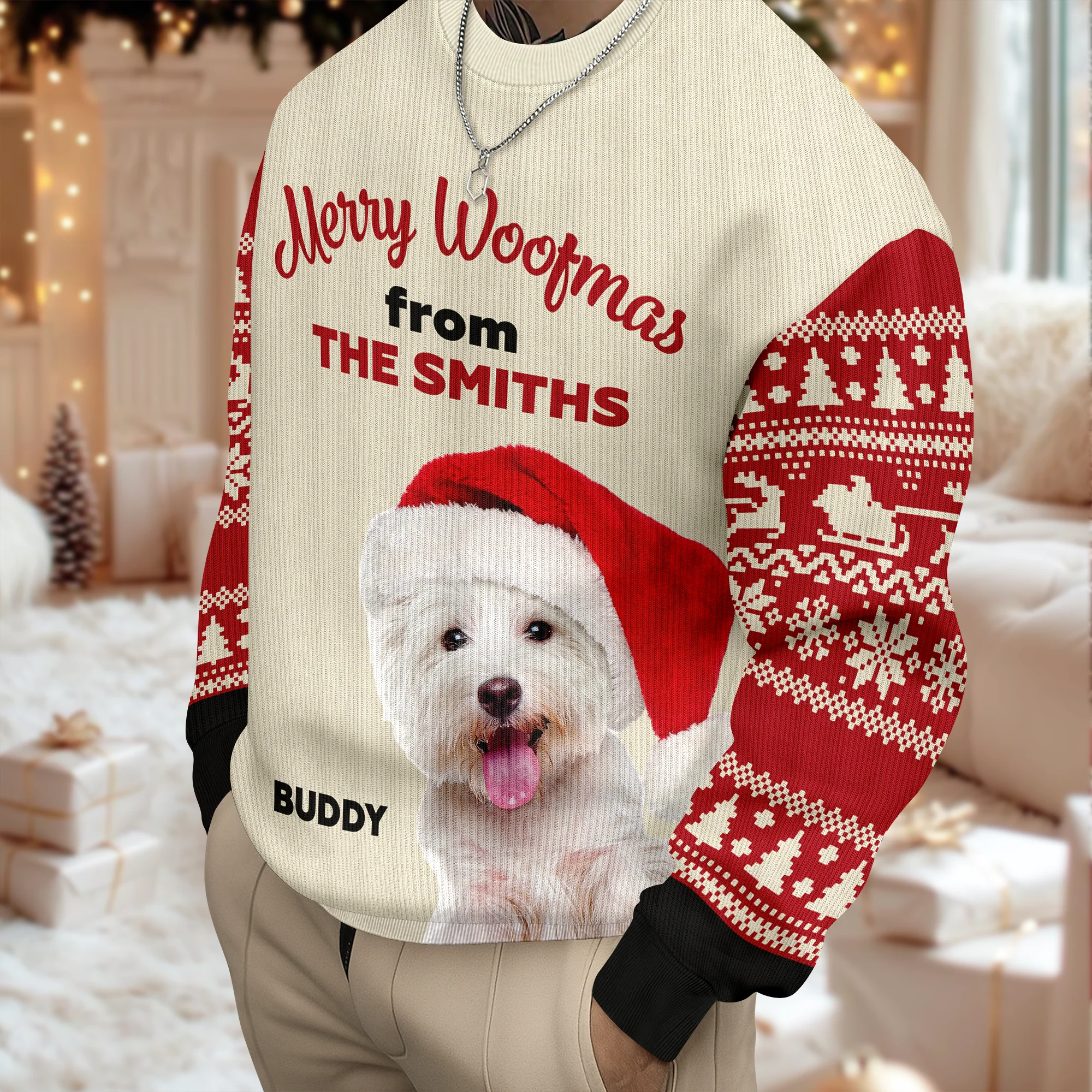 Custom Photo Merry Woofmas Ugly Sweater For Dog Lovers LM32 895579 - Image 5
