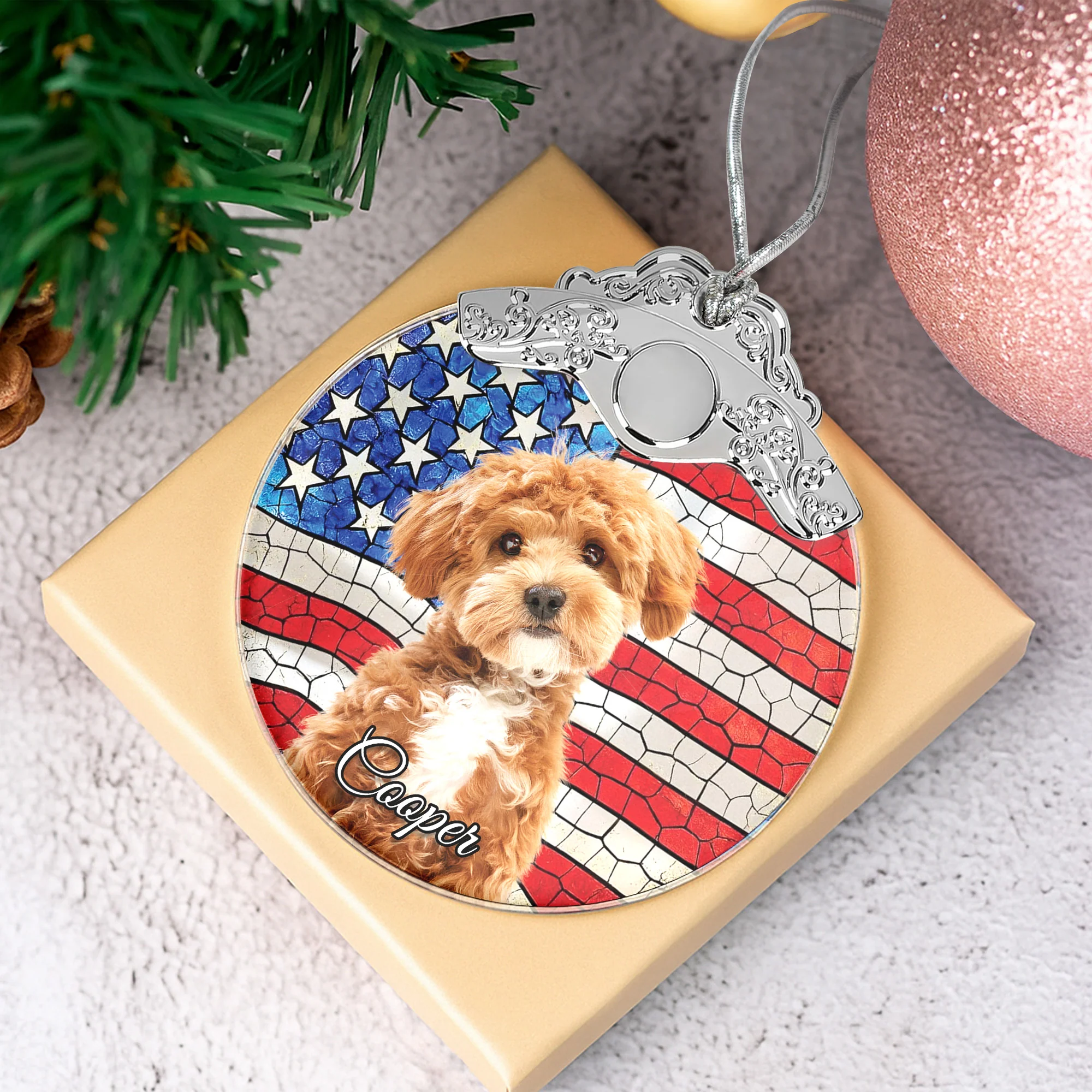 Custom Photo Metal Top Glass Ornament Gift For Pet Lovers LM32 897375 - Image 3