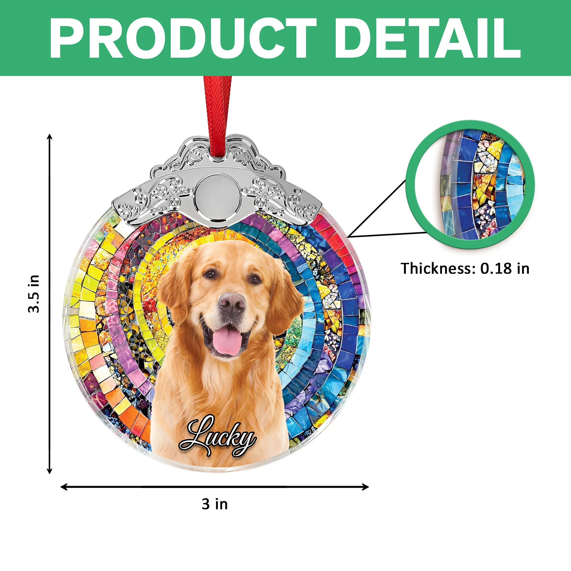 Custom Photo Metal Top Glass Ornament Gift For Pet Lovers LM32 897375 - Image 7