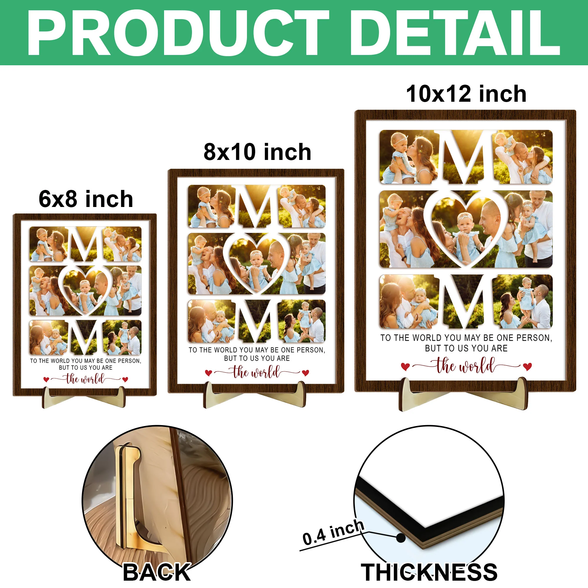 Custom Photo Mom Everything We Are Is Because Of You 2-Layered Wooden Plaque With Stand HO82 901536 - Image 6