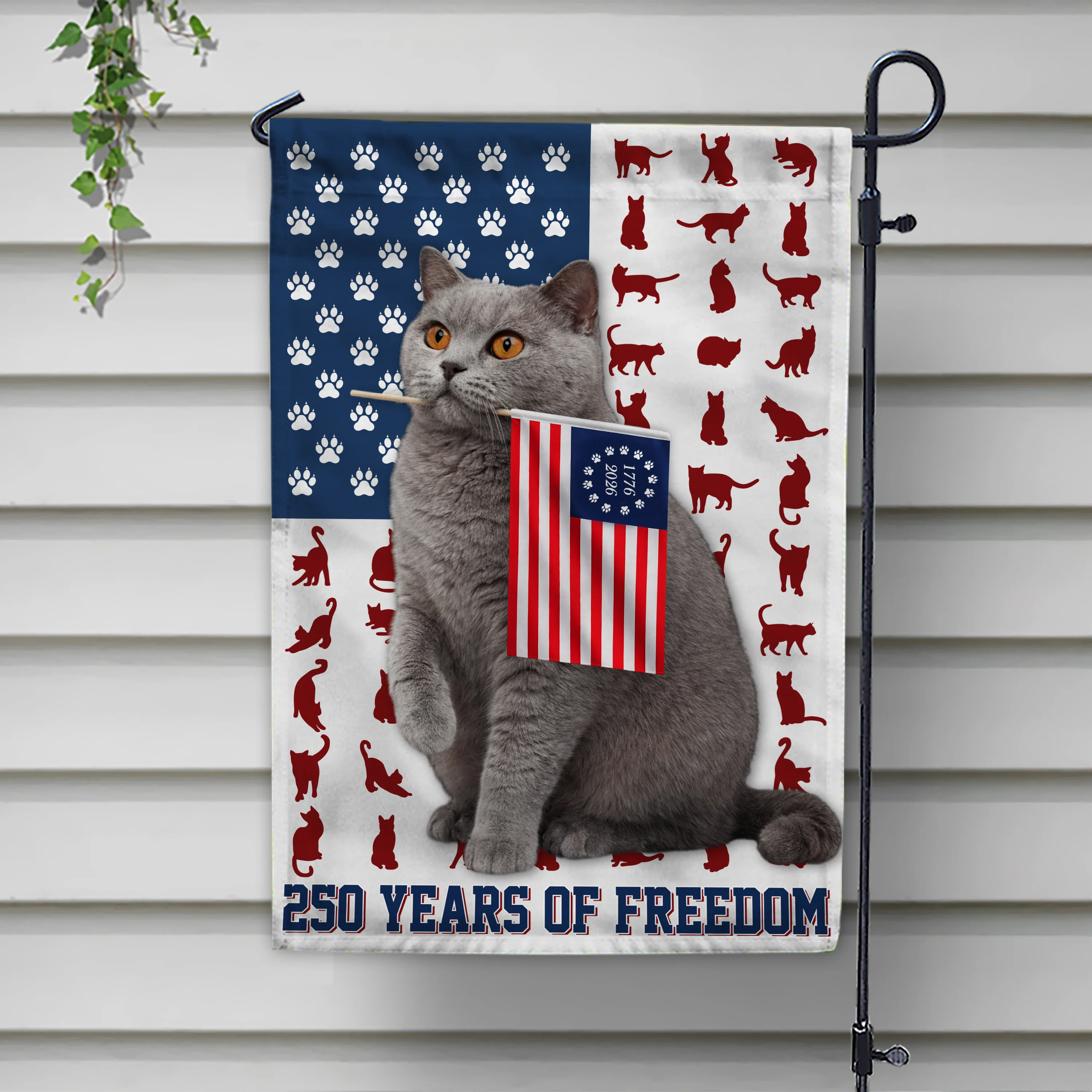Custom Photo My Cat Loves USA 250 Years of Freedom Patriotic Garden Flag HA75 898910 - Image 4