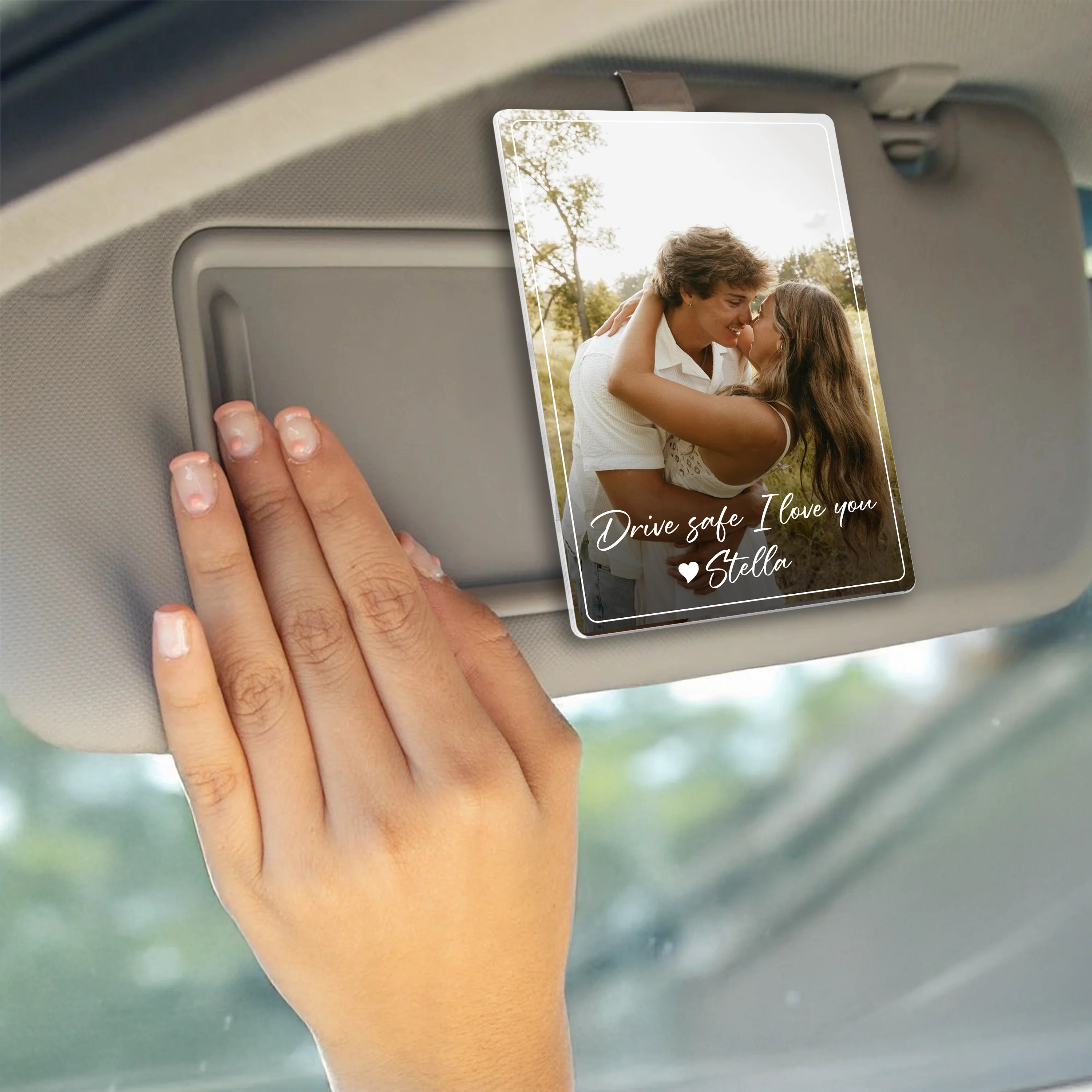 Custom Photo My Entire World Acrylic Car Visor Gift For Valentine HO82 901072 - Image 4