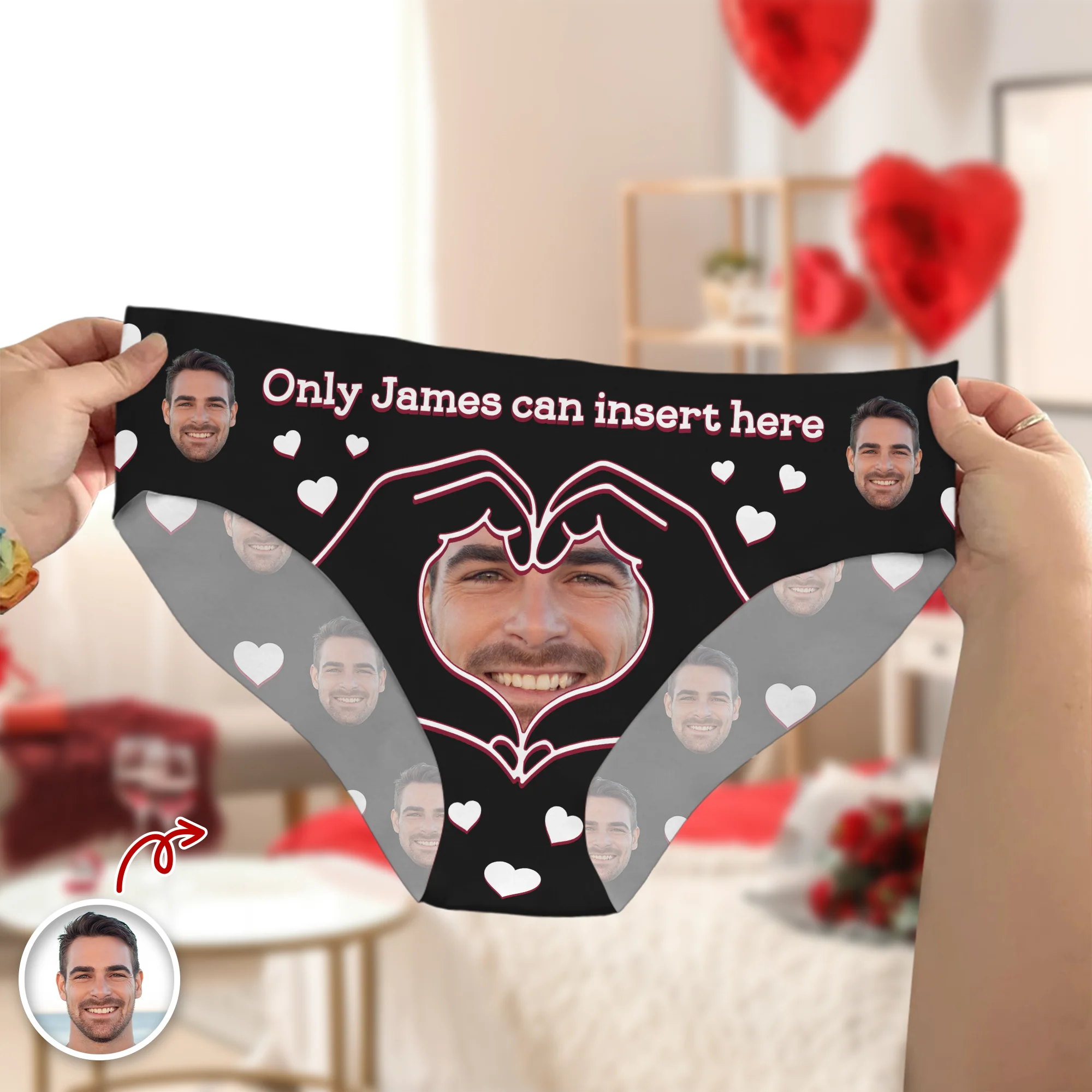 Custom Photo Only Him Underwear Women Briefs Funny Valentine Gift HA75 920040 - Image 3