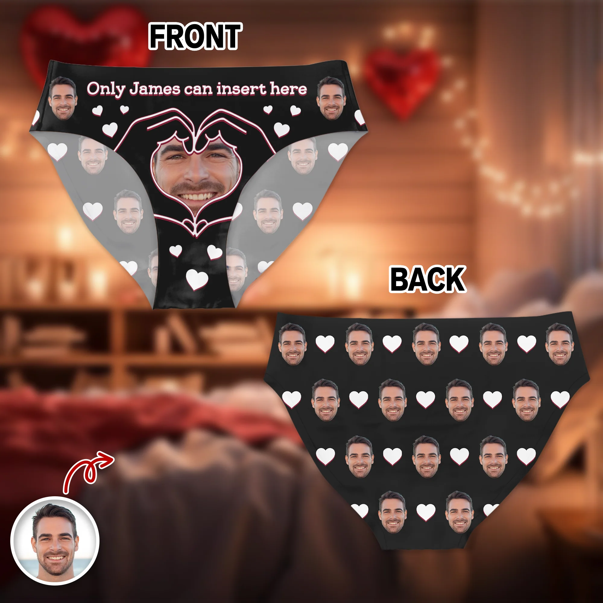 Custom Photo Only Him Underwear Women Briefs Funny Valentine Gift HA75 920040 - Image 6
