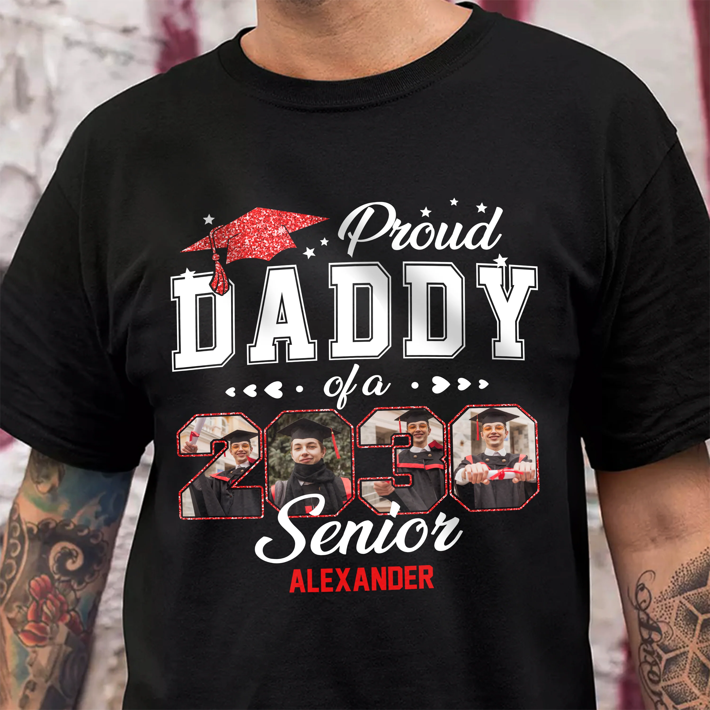 Custom Photo Proud Family Of A 2026 Senior Graduation Dark Shirt HA75 920478 - Image 4