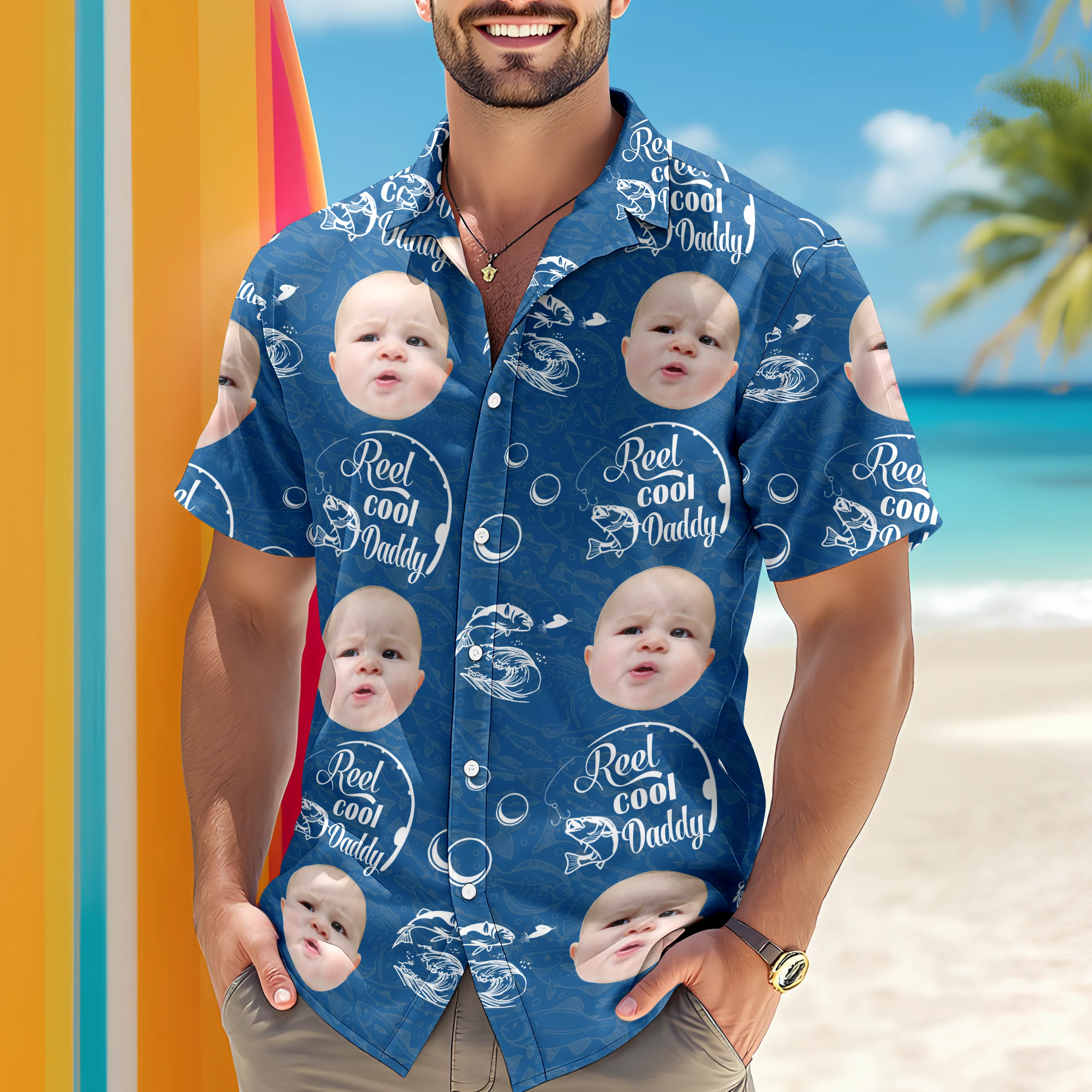 Custom Photo Reel Cool Dad - Personalized Photo Hawaii Shirt CH07 895756 - Image 3