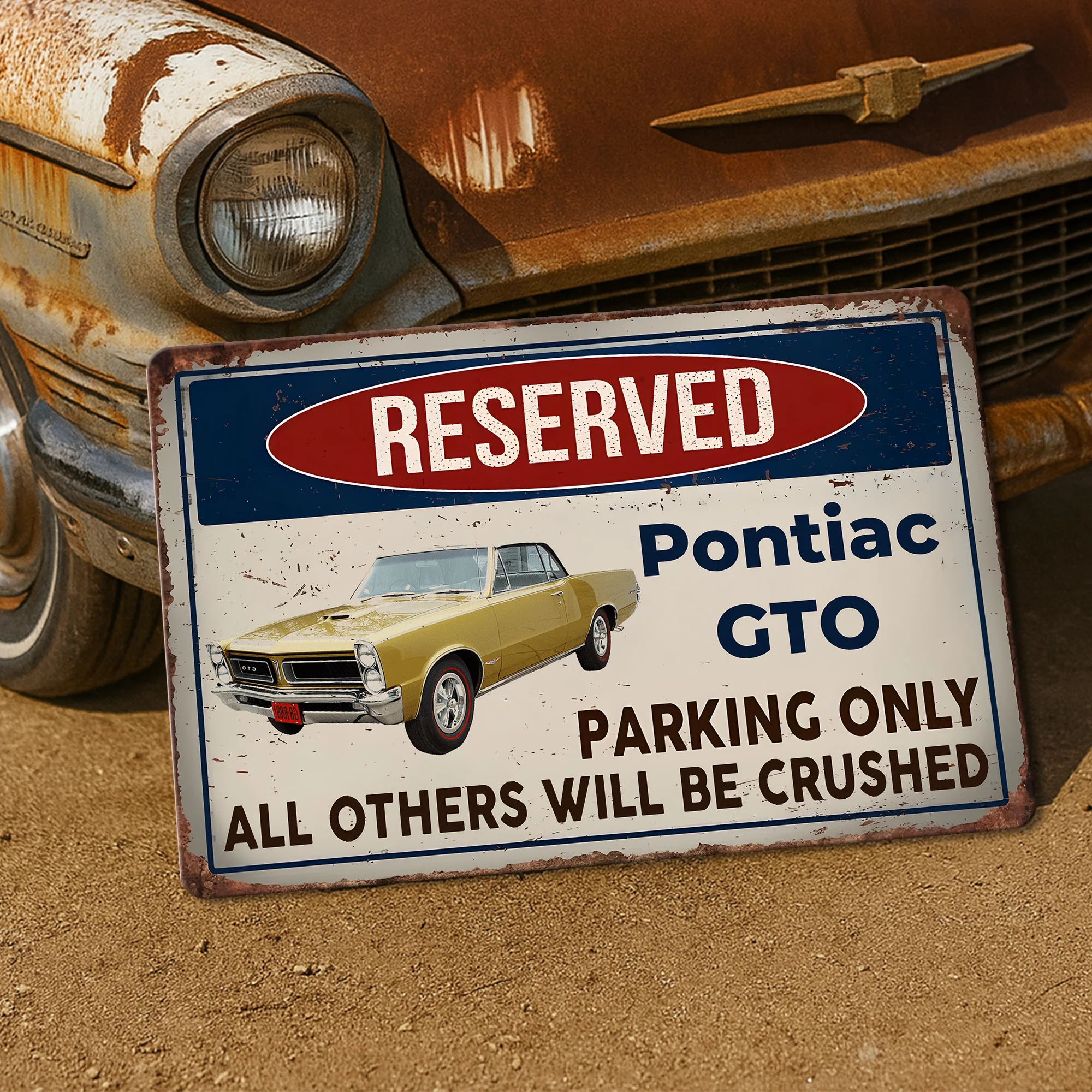 Custom Photo Reserved Parking Only All Others Will Be Crushed Car Metal Sign TH10 894237 - Image 3