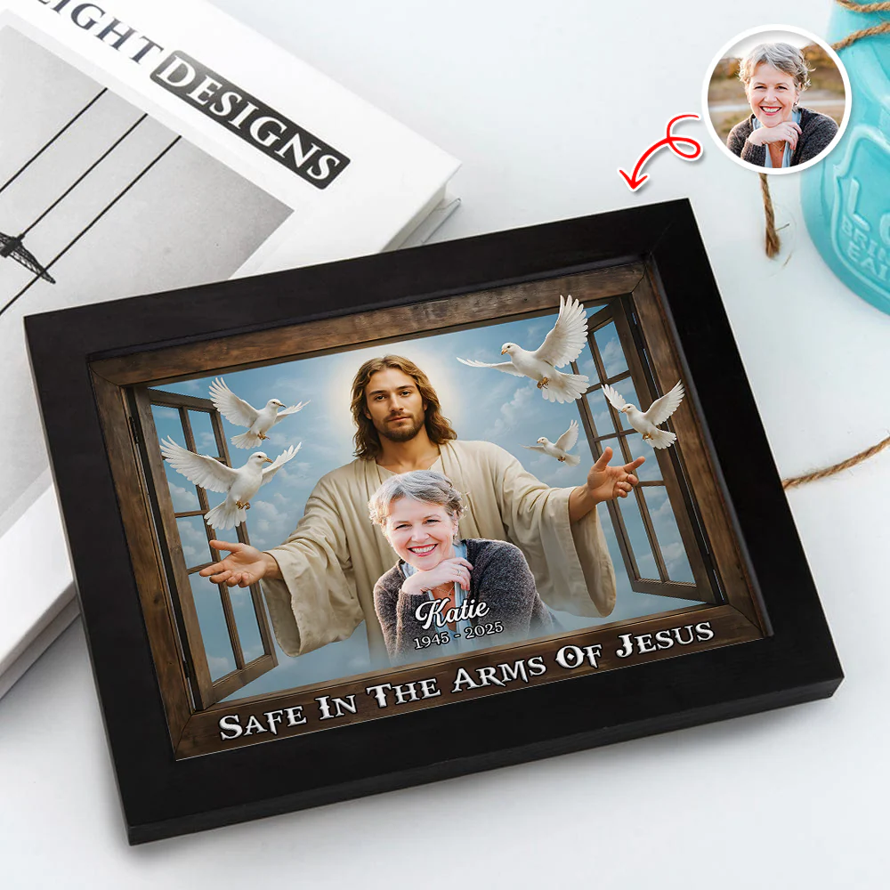 Custom Photo Safe In The Arms Of Jesus Memorial Picture Frame LM32 893901 - Image 15