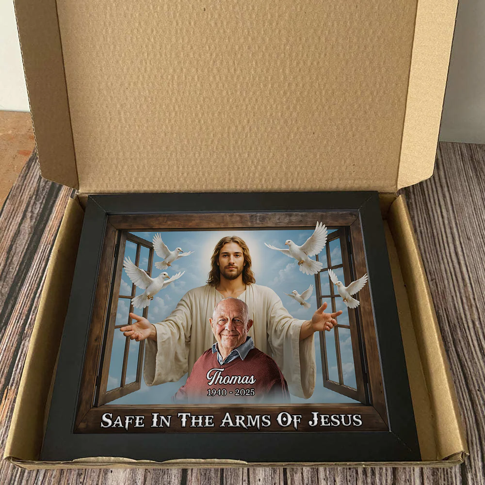 Custom Photo Safe In The Arms Of Jesus Memorial Picture Frame LM32 893901 - Image 8