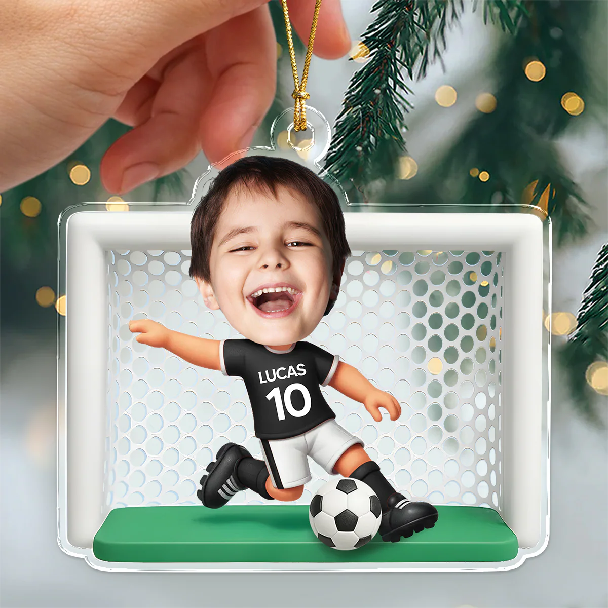 Custom Photo Soccer Player Personalized Christmas 3D Effect Acrylic Ornament LM32 895815 - Image 2