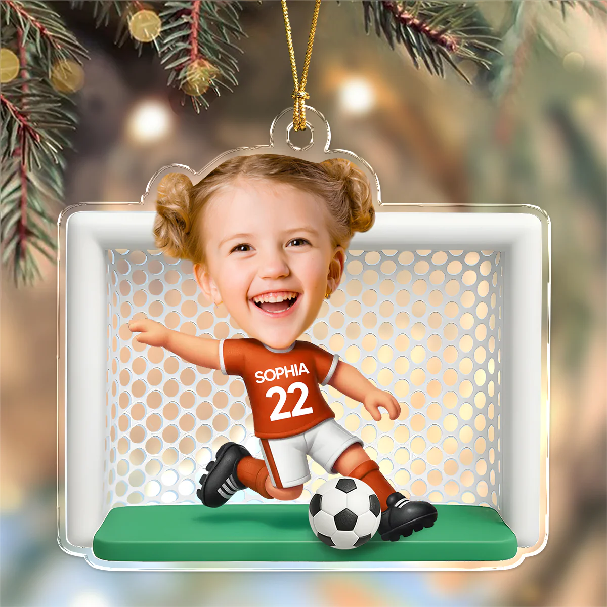 Custom Photo Soccer Player Personalized Christmas 3D Effect Acrylic Ornament LM32 895815 - Image 3