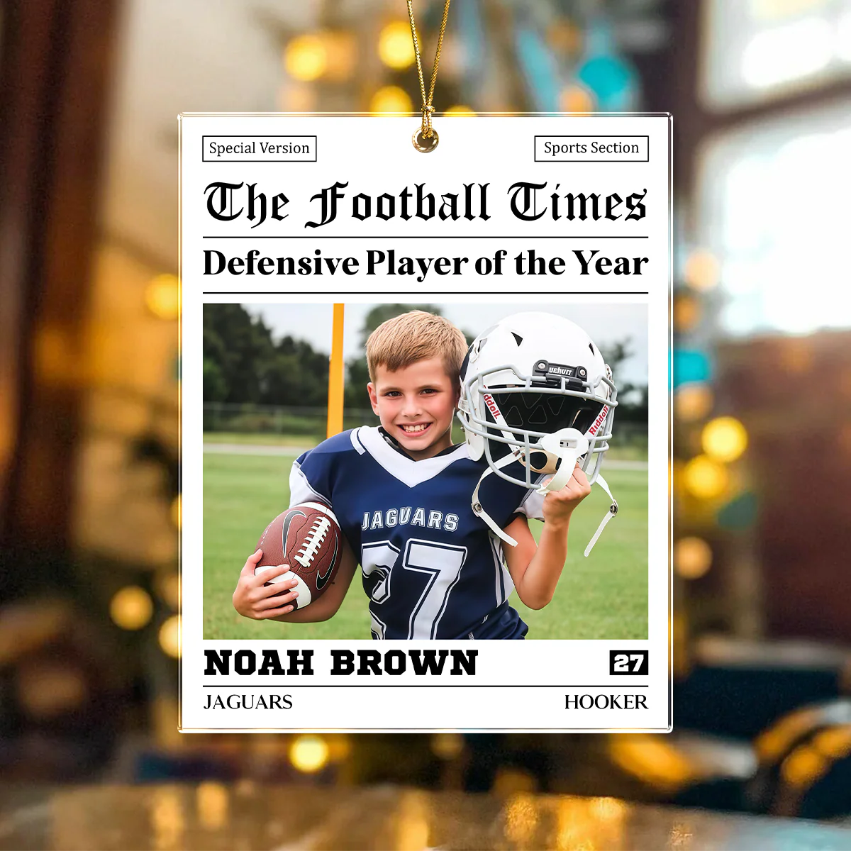 Custom Photo The American Football Times Newspaper Acrylic Ornament CH07 899470 - Image 4