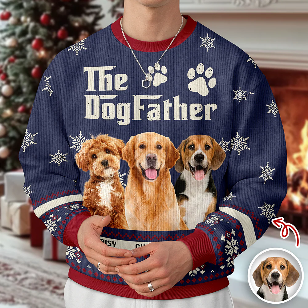 Custom Photo The Dogfather - Personalized Christmas Ugly Sweater CH07 896678 - Image 6