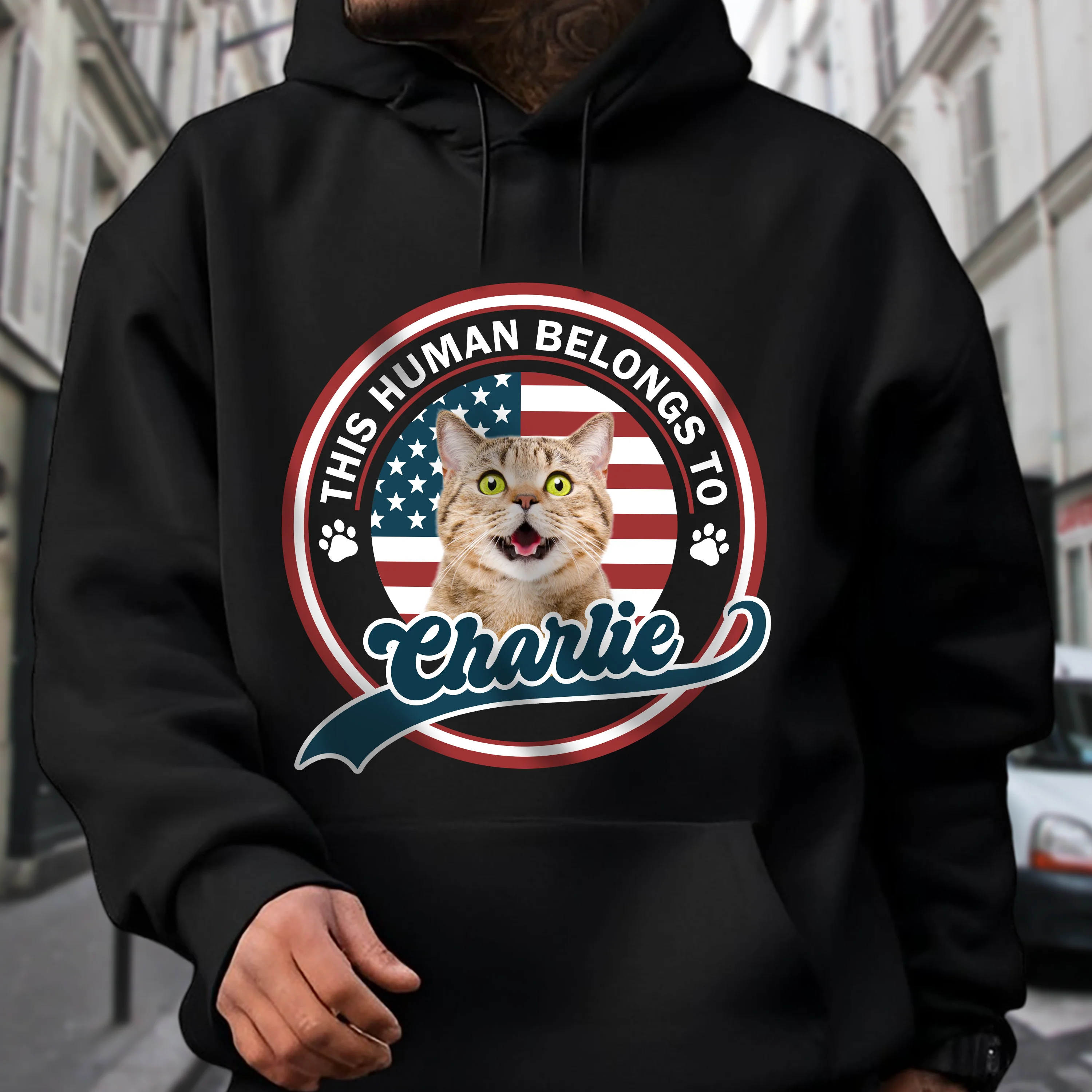 Custom Photo This Human Belongs To Dog Cat Dark Shirt HA75 892558 - Image 6