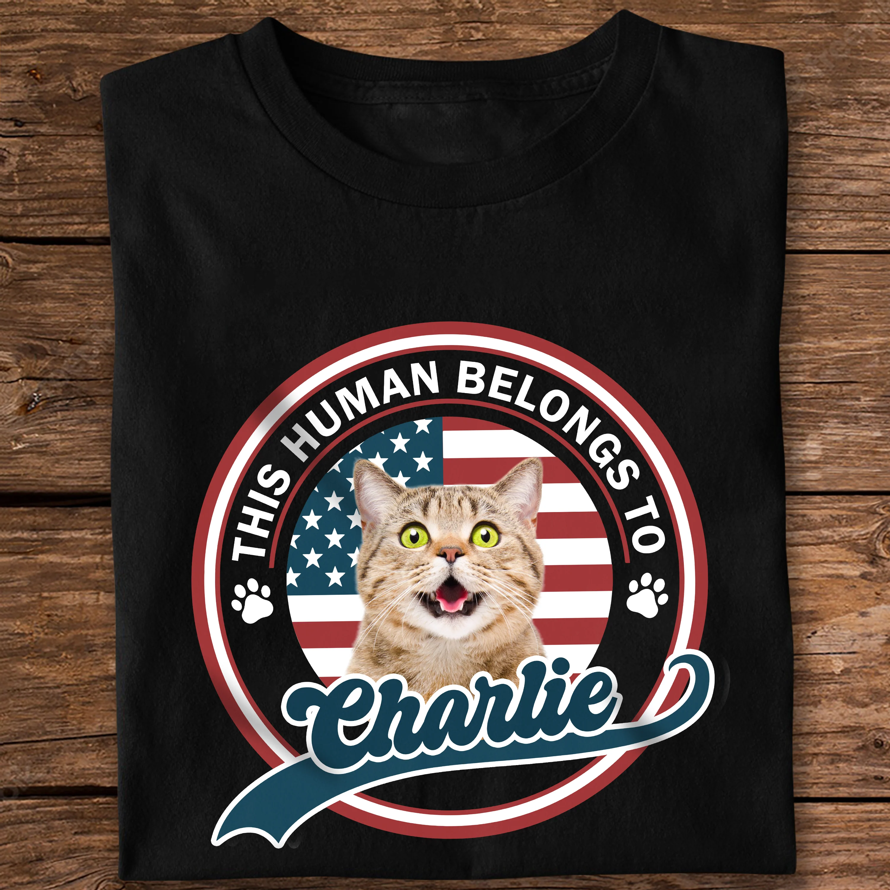 Custom Photo This Human Belongs To Dog Cat Dark Shirt HA75 892558 - Image 8