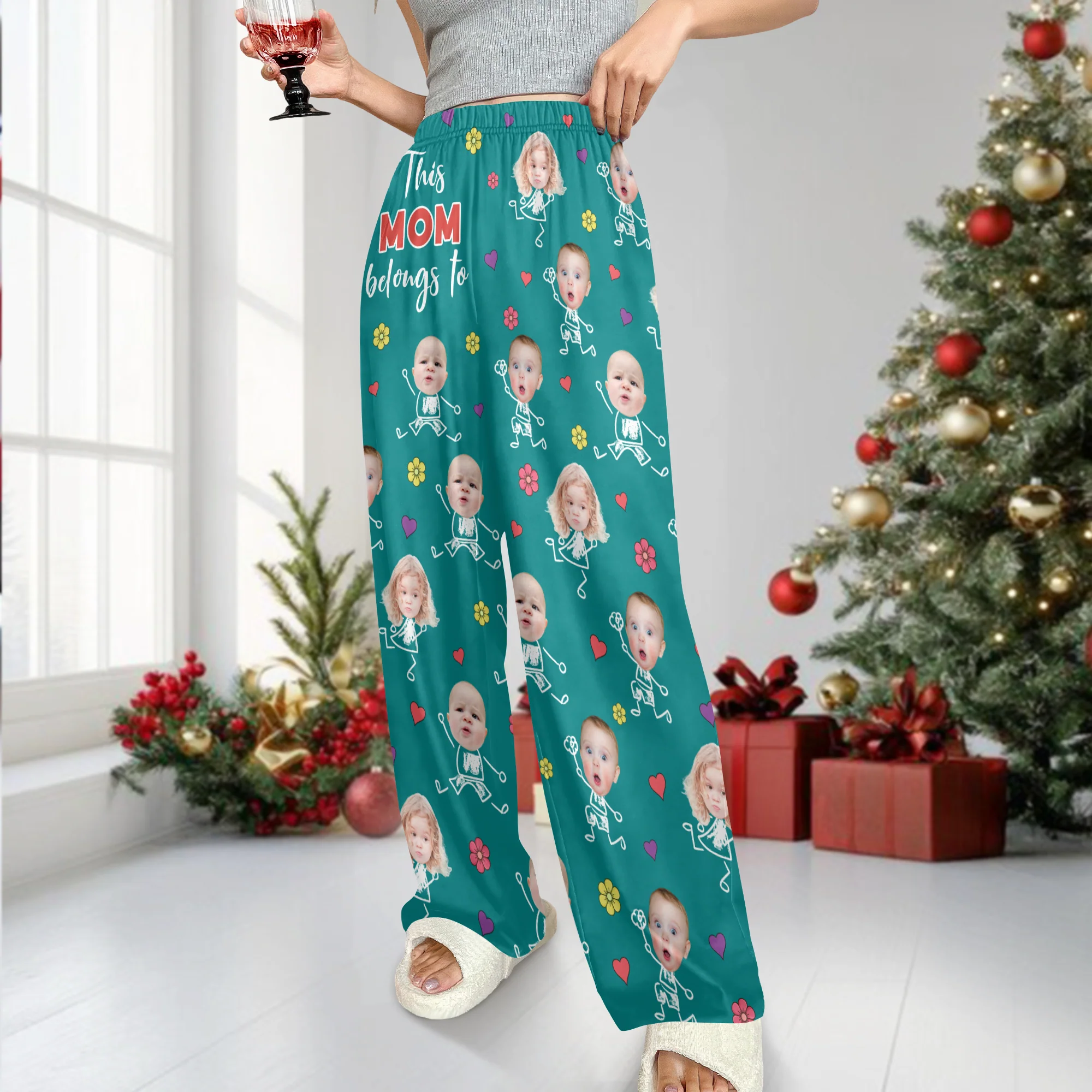Custom Photo This Mommy Belongs To Grandkids Pajama Pants For Mama TH10 894195 - Image 4