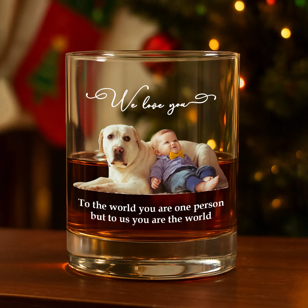 Custom Photo To Us You Are The World - Personalized Whiskey Glass TH10 894295 - Image 3