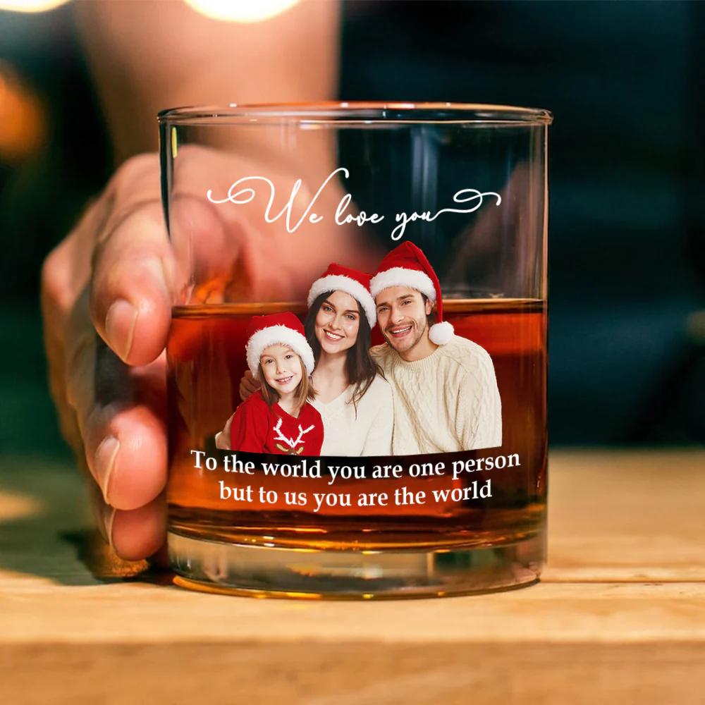 Custom Photo To Us You Are The World - Personalized Whiskey Glass TH10 894295 - Image 4