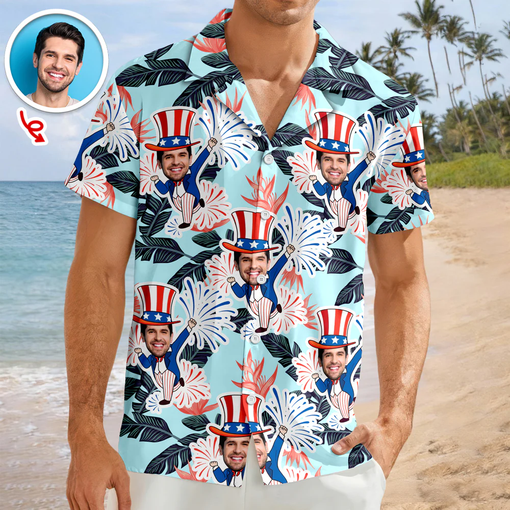 Custom Photo USA 4th of July Tropical Hawaii Shirt LM32 899711 - Image 4
