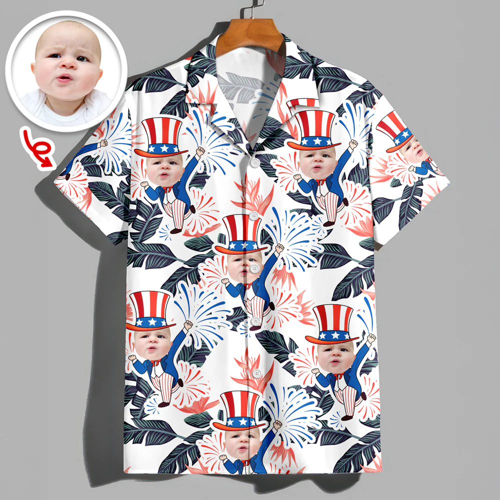 Custom Photo USA 4th of July Tropical Hawaii Shirt LM32 899711 - Image 5