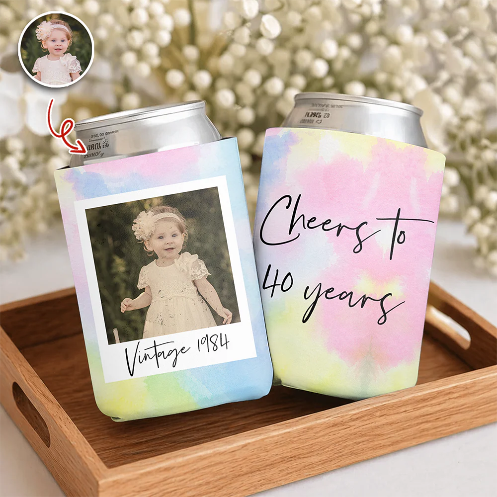 Custom Photo Vintage Birthday Print Full Can Cooler Holder LM32 899905 - Image 4
