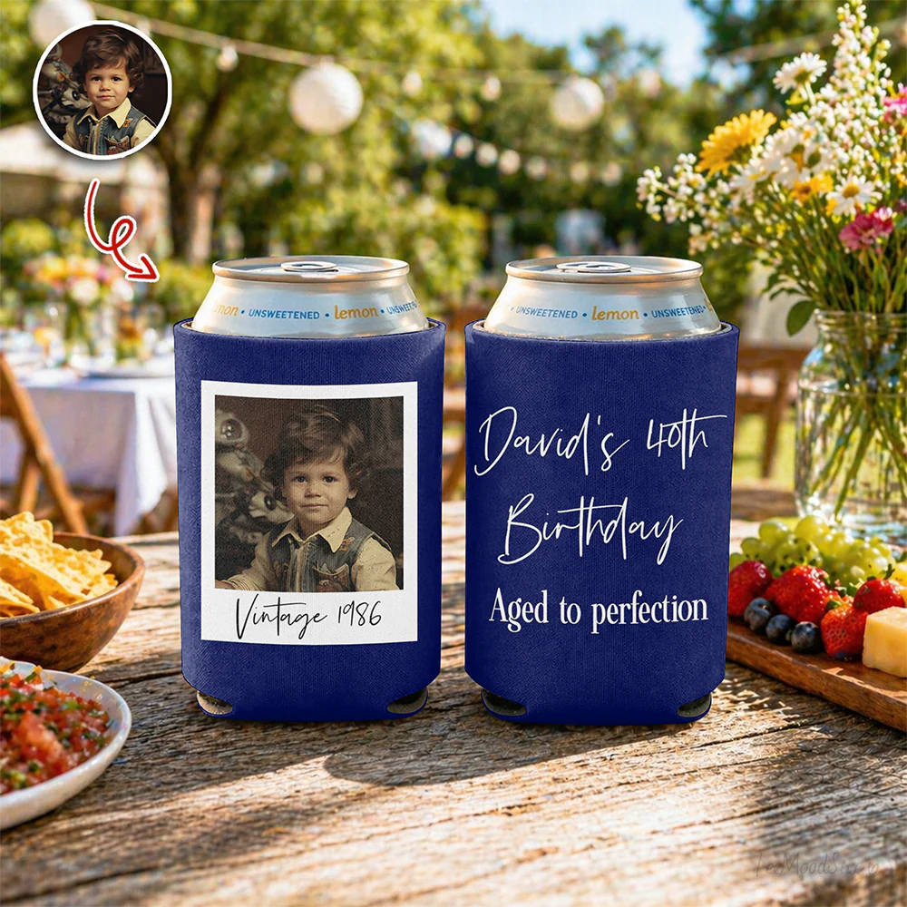 Custom Photo Vintage Birthday Print Full Can Cooler Holder LM32 899905 - Image 5