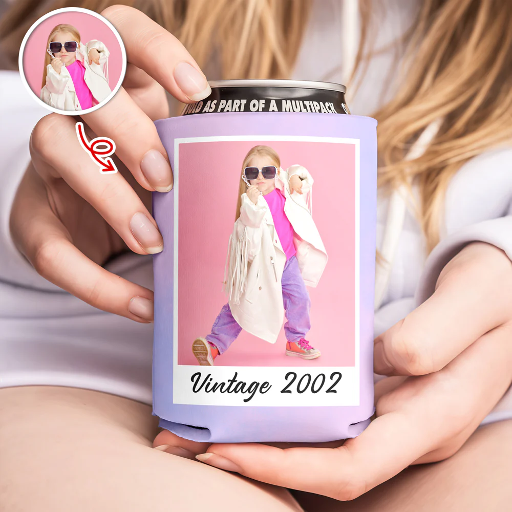 Custom Photo Vintage Year Birthday Can Cooler Holder LM32 899931 - Image 6