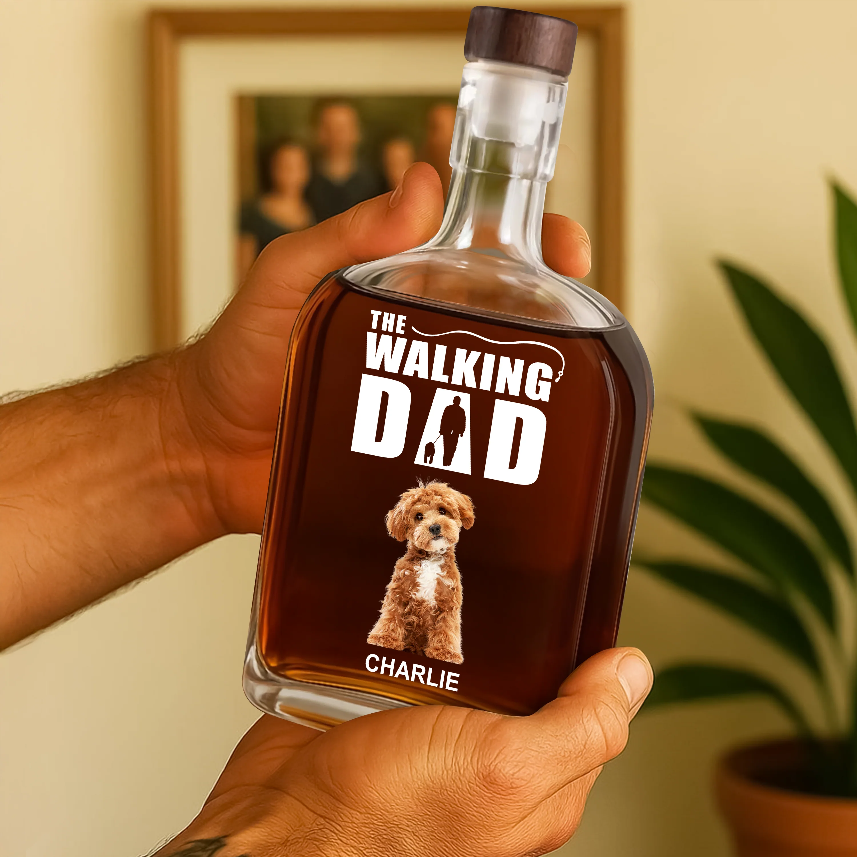 Custom Photo Walking The Dog - Personalized Whiskey Bottle HO82 894140 - Image 4