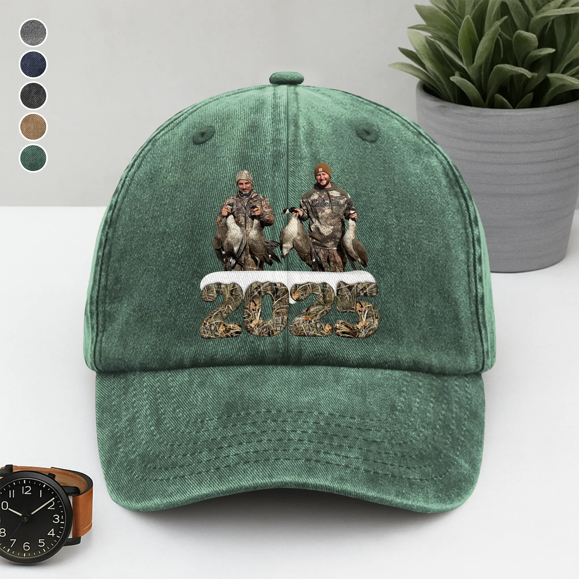Custom Photo Washed Denim Baseball Cap Christmas Gifts For Duck Hunting HA75 898366 - Image 4