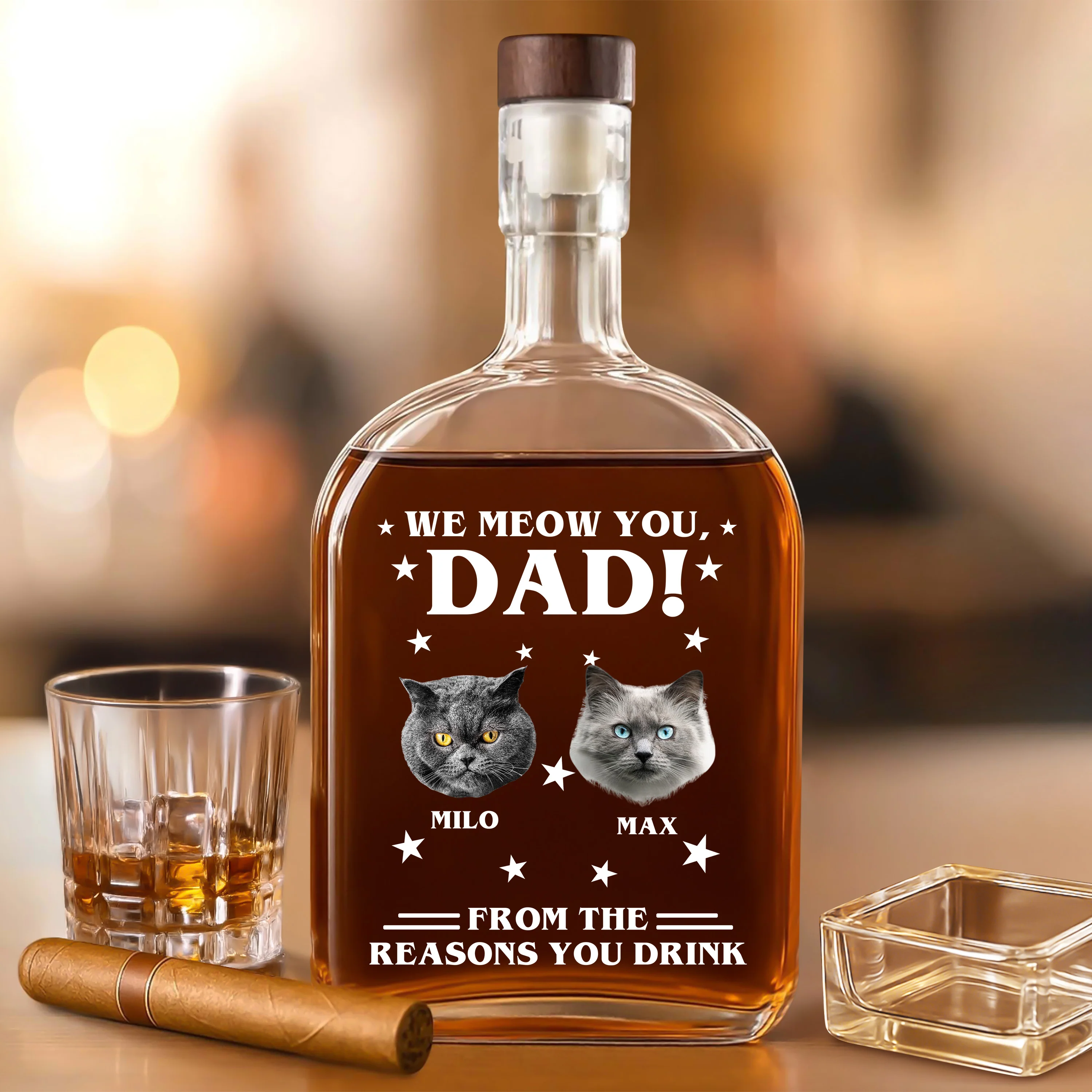 Custom Photo We Meow You - Cat Personalized Custom Whiskey Bottle - Father's Day, Gift For Dad, Pet Owners, Pet Lovers HO82 894078 - Image 14