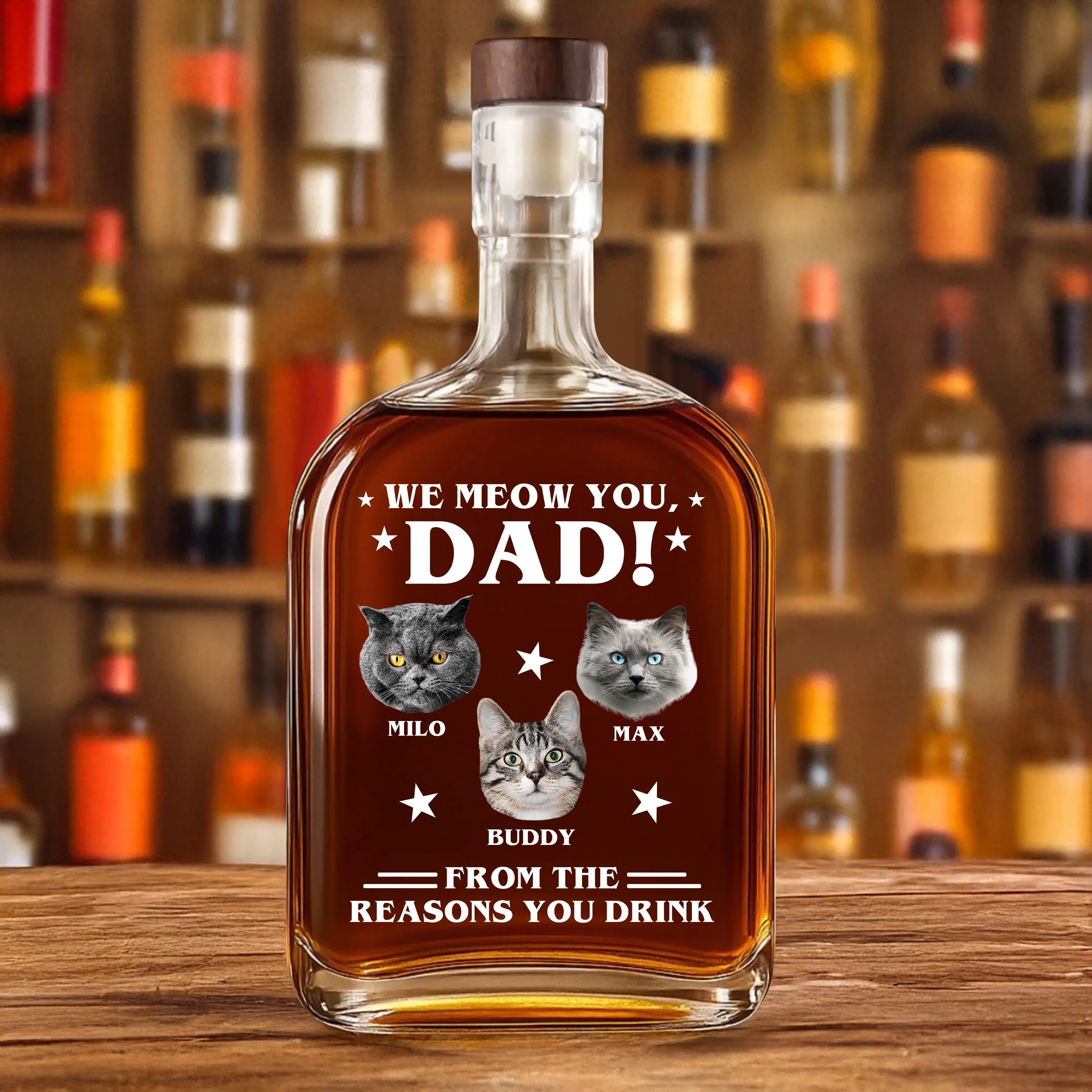 Custom Photo We Meow You - Cat Personalized Custom Whiskey Bottle - Father's Day, Gift For Dad, Pet Owners, Pet Lovers HO82 894078 - Image 2