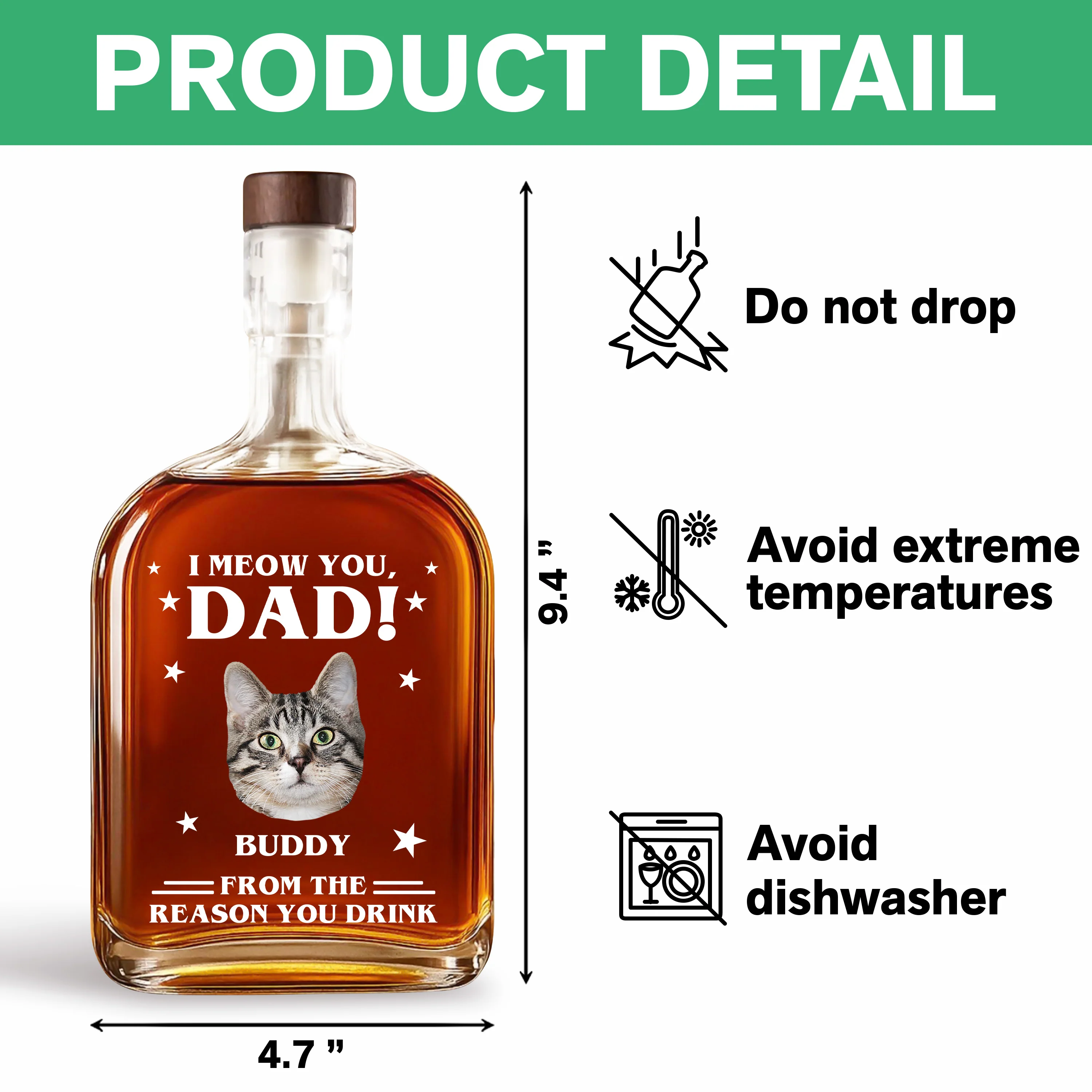 Custom Photo We Meow You - Cat Personalized Custom Whiskey Bottle - Father's Day, Gift For Dad, Pet Owners, Pet Lovers HO82 894078 - Image 22