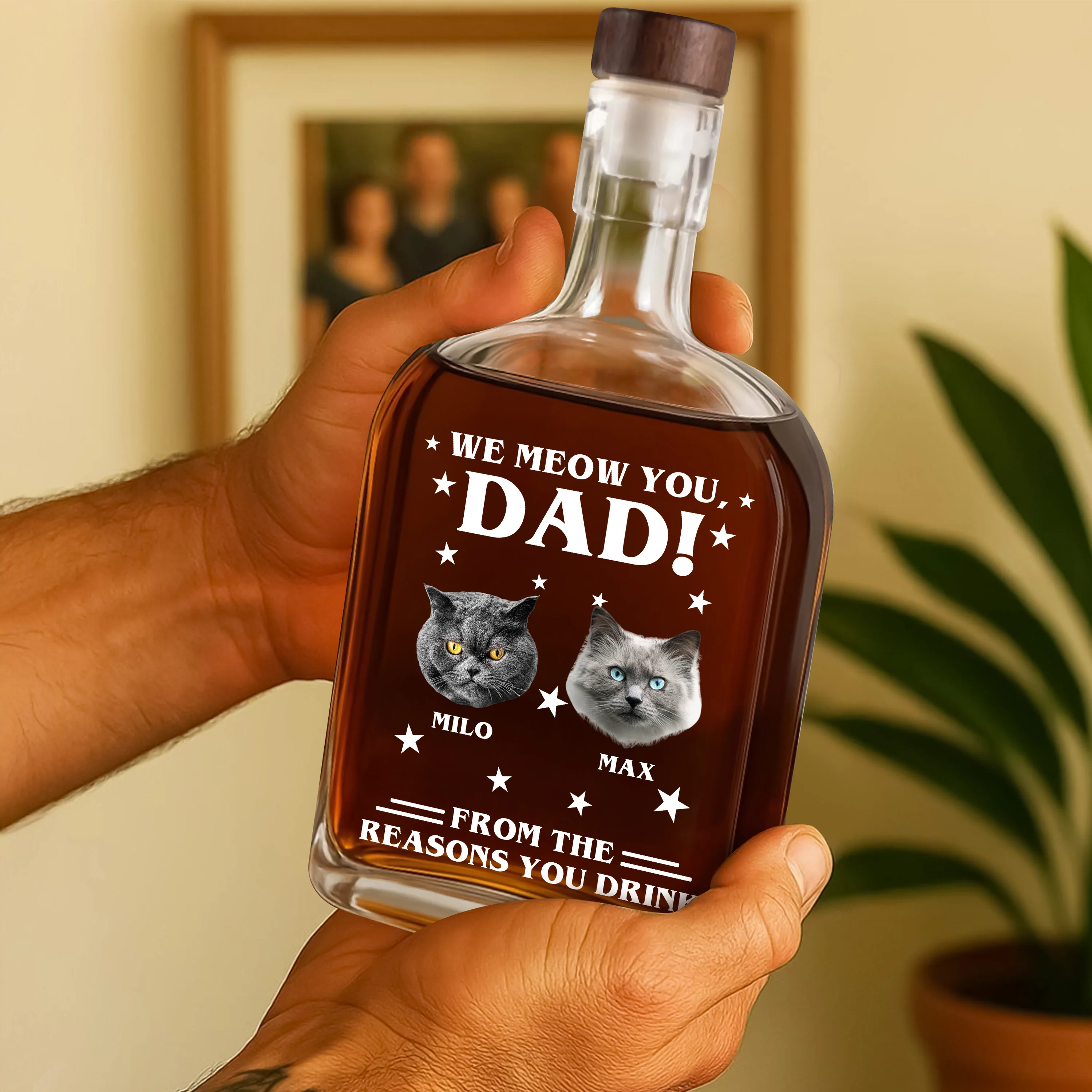 Custom Photo We Meow You - Cat Personalized Custom Whiskey Bottle - Father's Day, Gift For Dad, Pet Owners, Pet Lovers HO82 894078 - Image 3