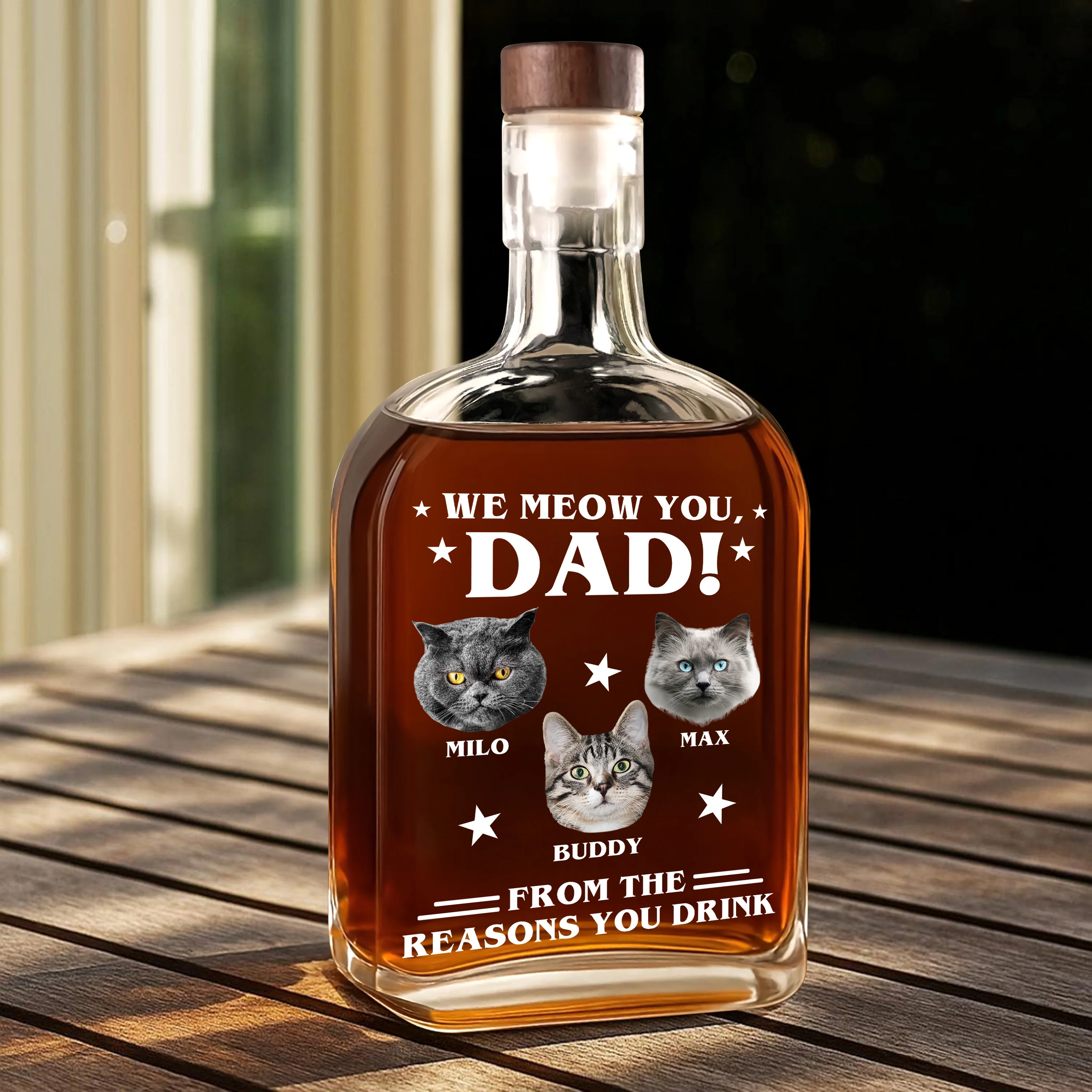 Custom Photo We Meow You - Cat Personalized Custom Whiskey Bottle - Father's Day, Gift For Dad, Pet Owners, Pet Lovers HO82 894078 - Image 4