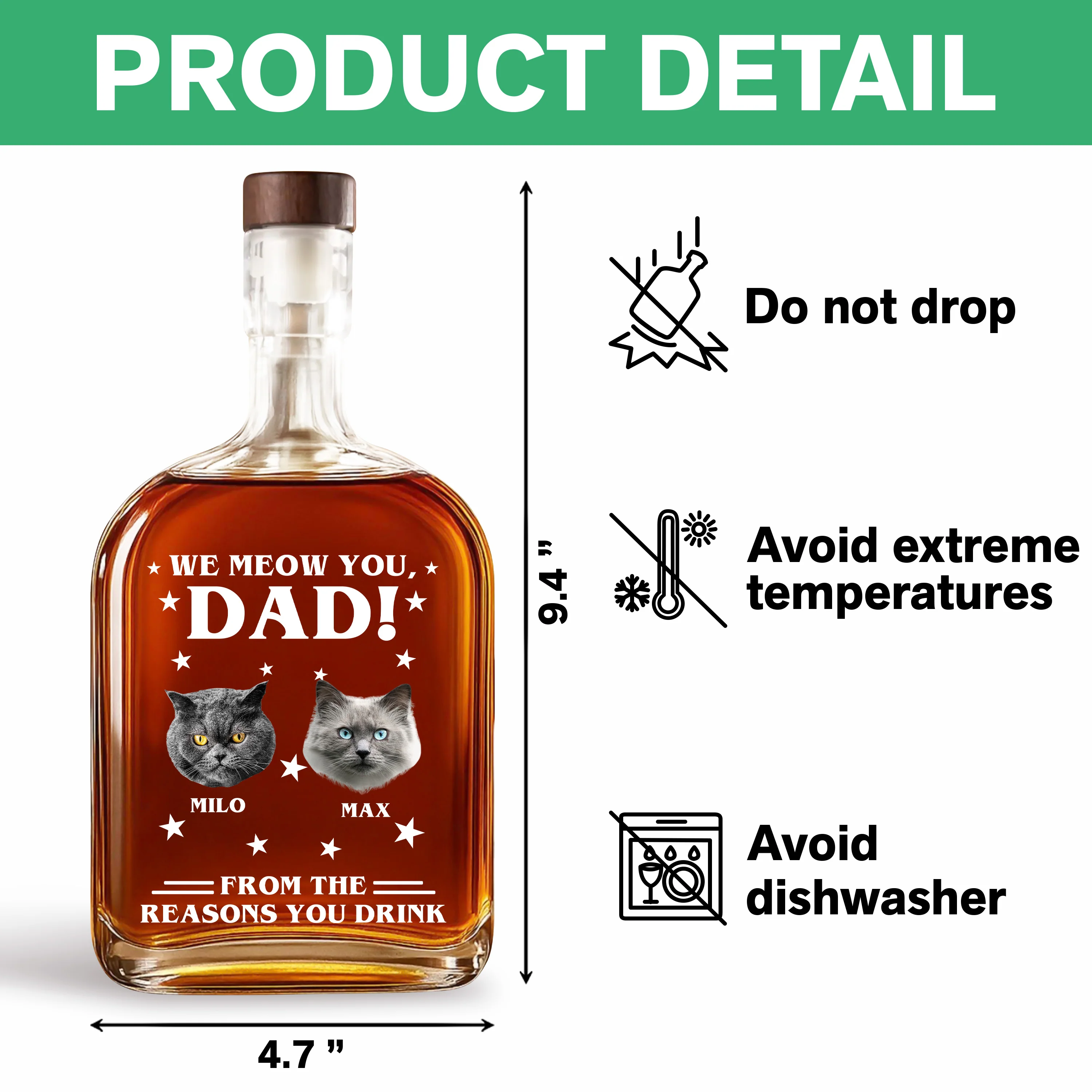Custom Photo We Meow You - Cat Personalized Custom Whiskey Bottle - Father's Day, Gift For Dad, Pet Owners, Pet Lovers HO82 894078 - Image 8