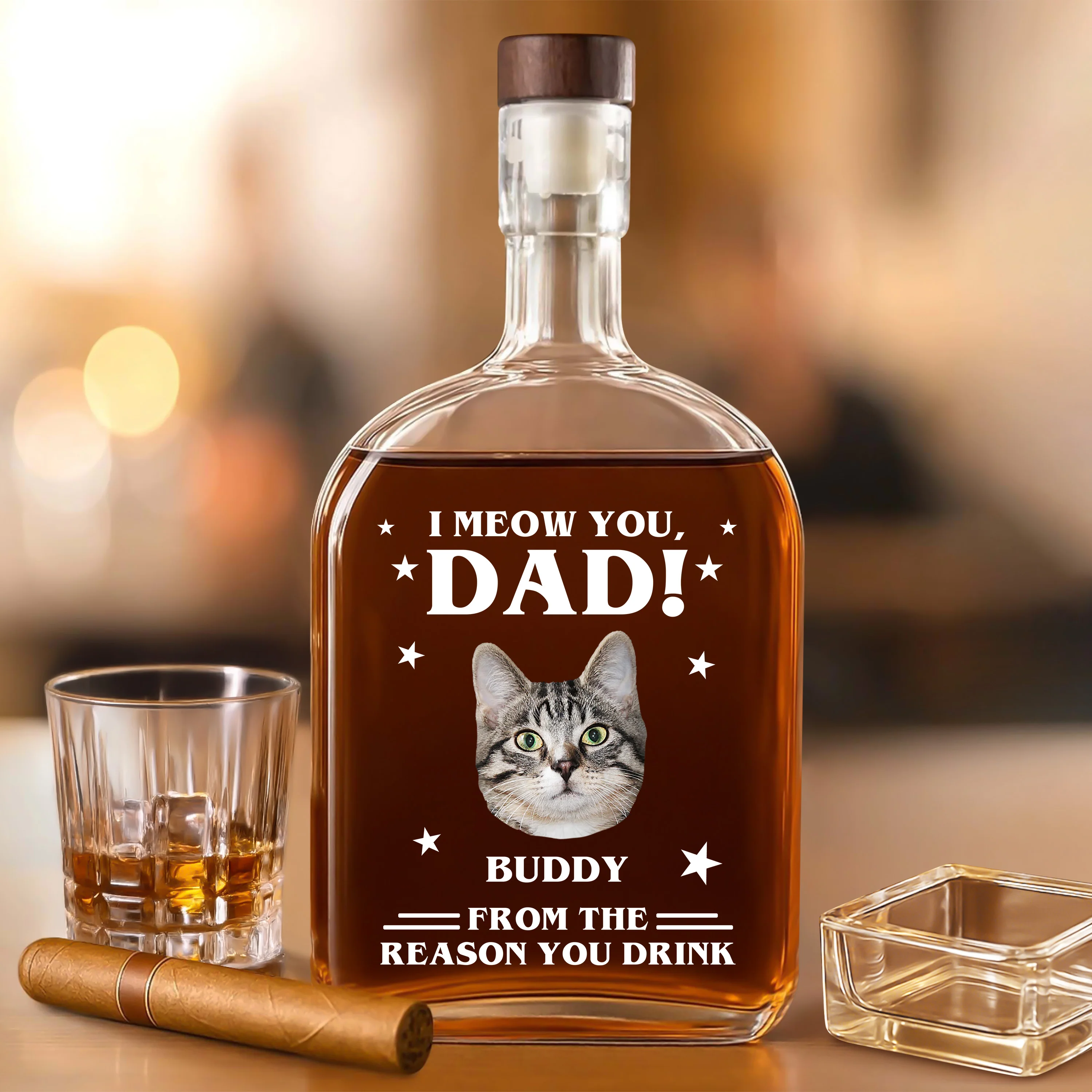 Custom Photo We Meow You - Cat Personalized Custom Whiskey Bottle - Father's Day, Gift For Dad, Pet Owners, Pet Lovers HO82 894078 - Image 9
