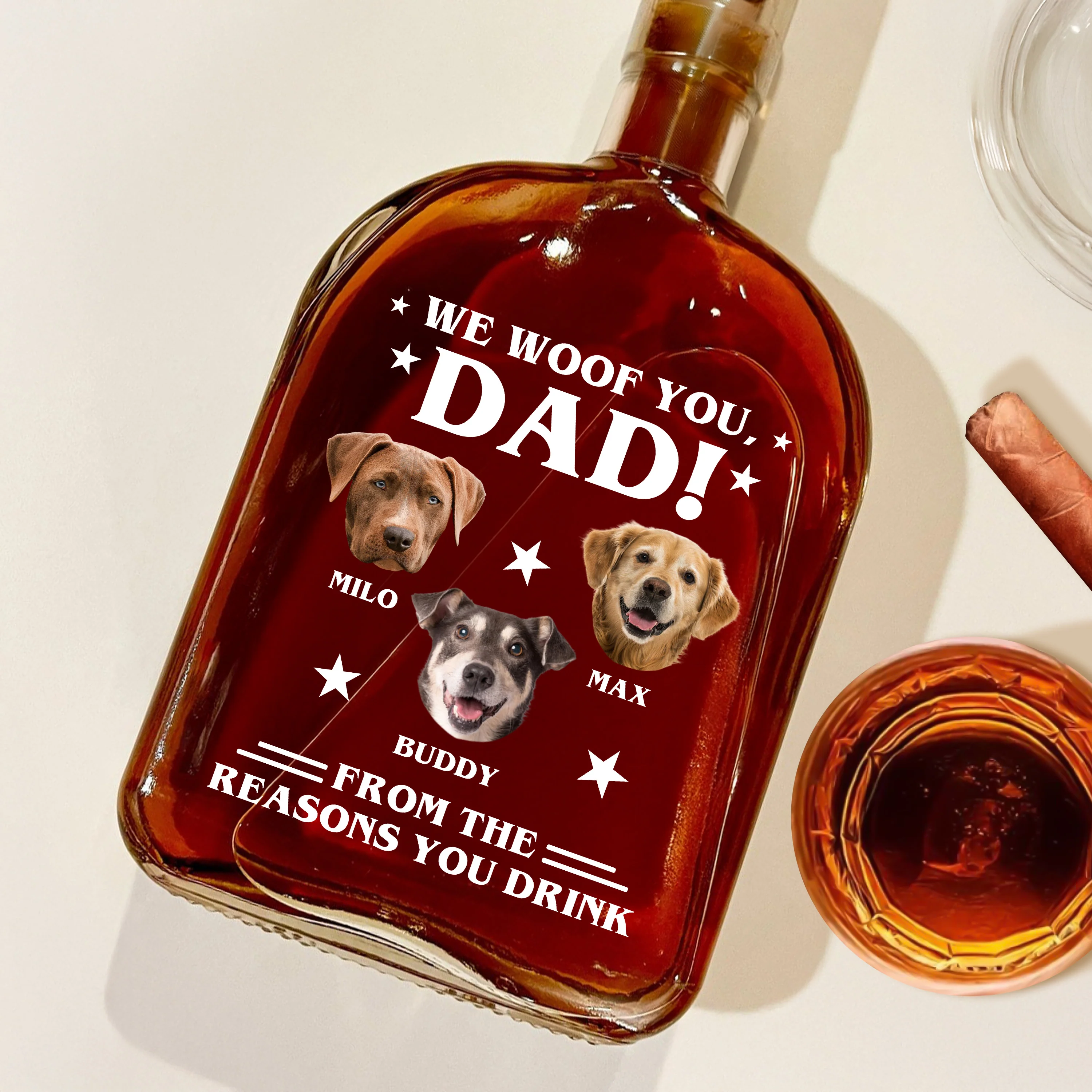 Custom Photo We Woof You - Dog Personalized Custom Whiskey Bottle - Father's Day, Gift For Dad, Pet Owners, Pet Lovers HO82 894074 - Image 14