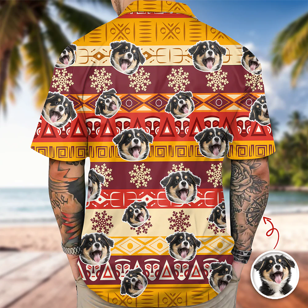 Custom Photo With Aboriginal Pattern Dog Hawaii Shirt CH07 911118 - Image 5