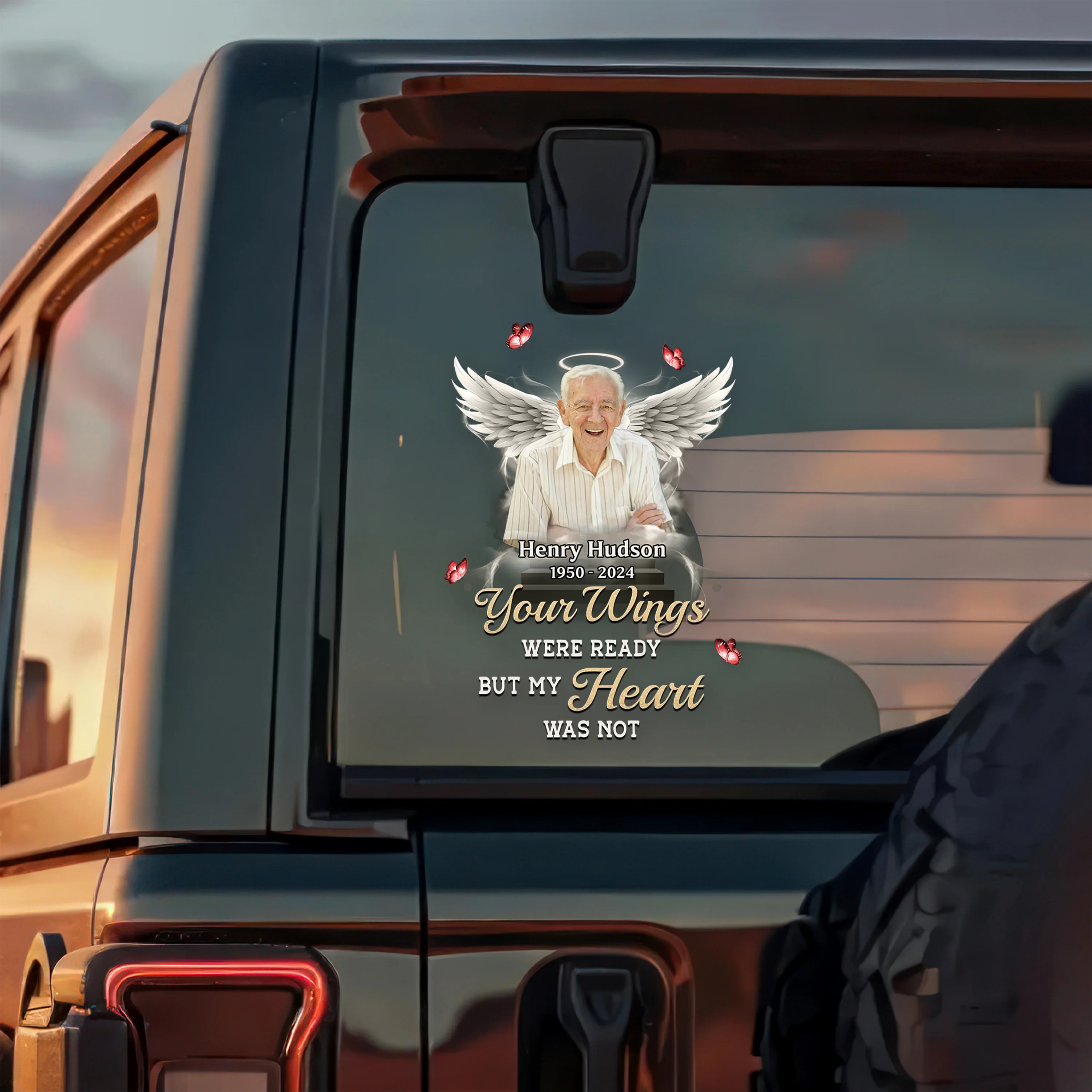 Custom Photo Your Wings Were Ready But My Heart Was Not Car Window Decal Sticker HA75 920562 - Image 10