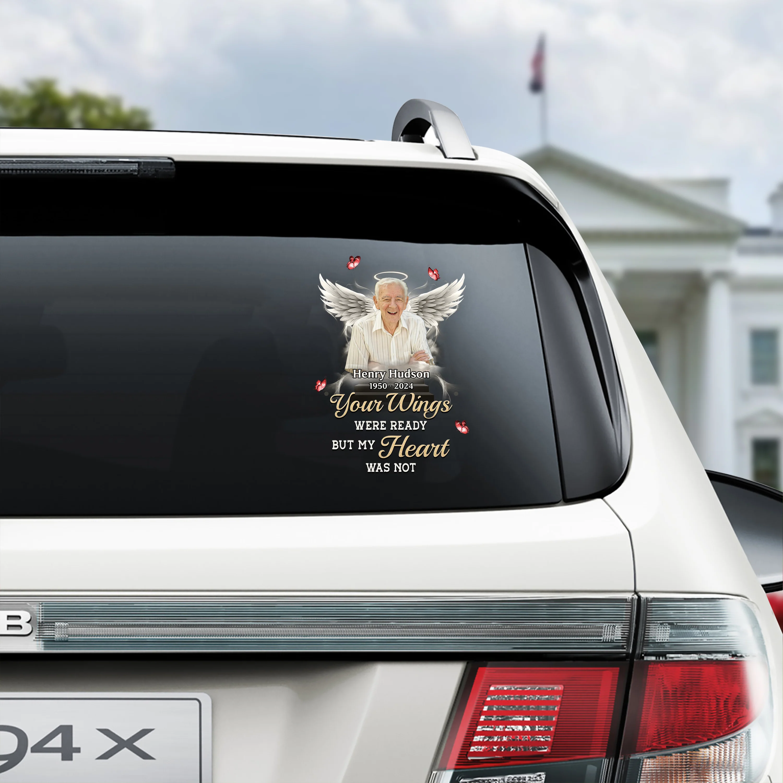 Custom Photo Your Wings Were Ready But My Heart Was Not Car Window Decal Sticker HA75 920562 - Image 4