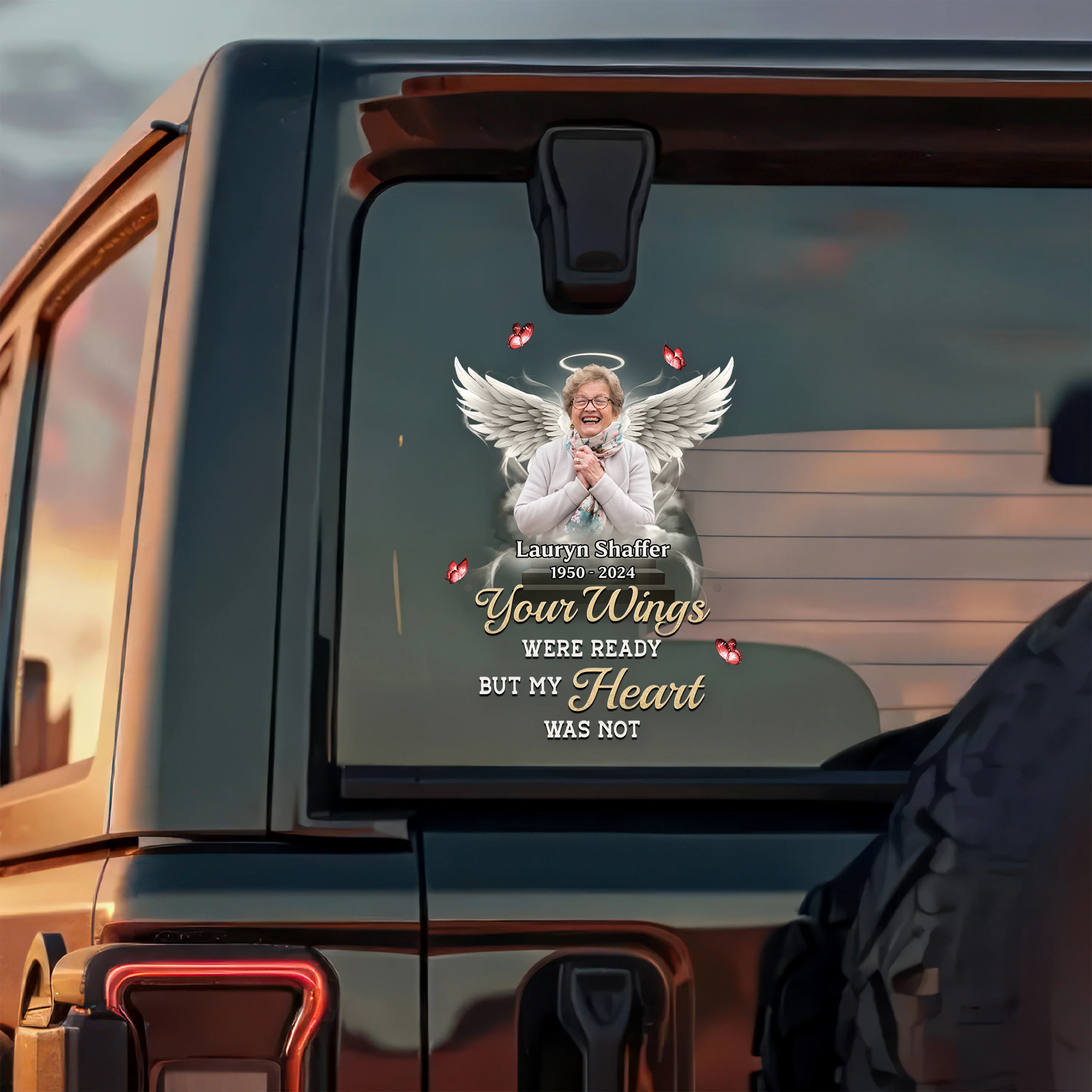Custom Photo Your Wings Were Ready But My Heart Was Not Car Window Decal Sticker HA75 920562 - Image 5