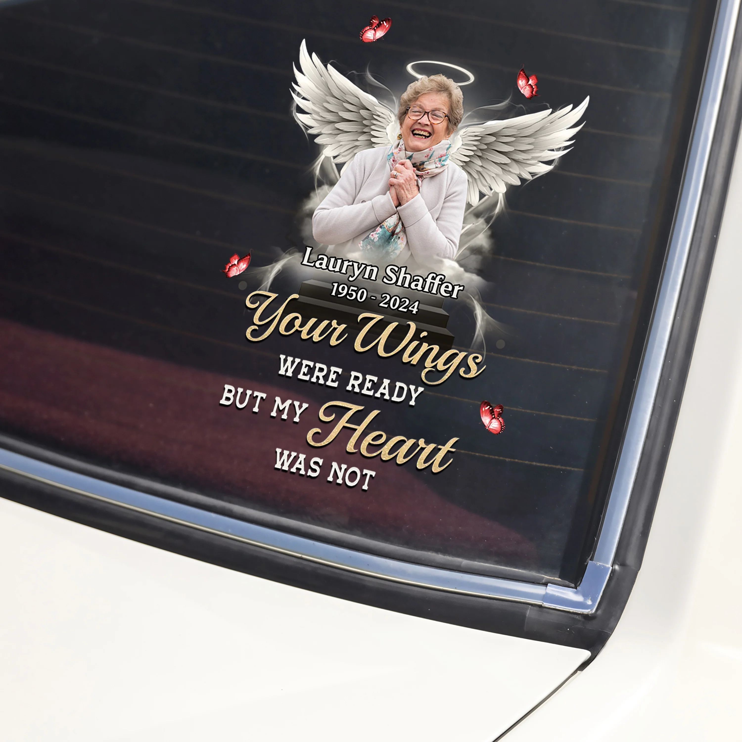 Custom Photo Your Wings Were Ready But My Heart Was Not Car Window Decal Sticker HA75 920562 - Image 8