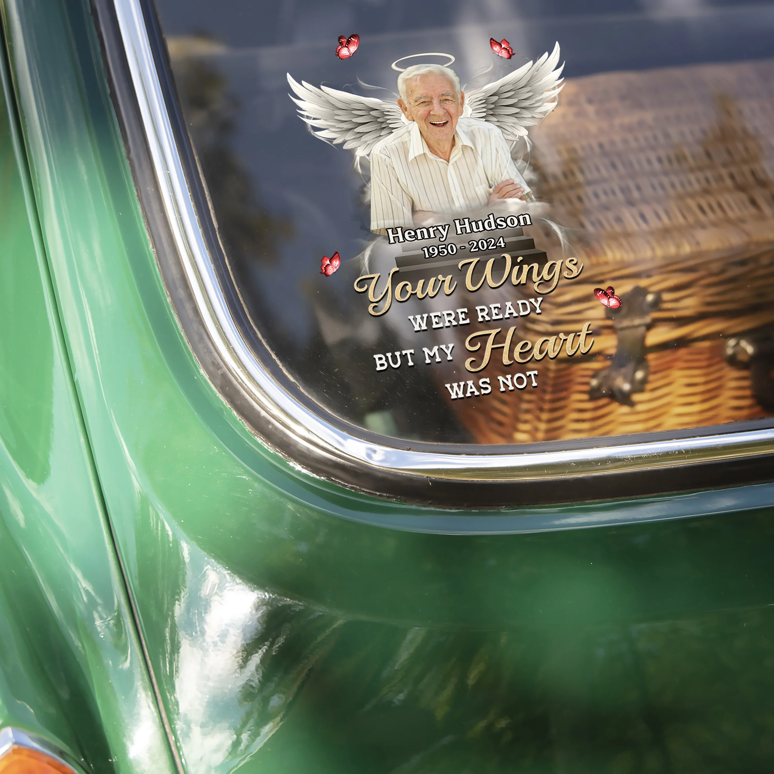 Custom Photo Your Wings Were Ready But My Heart Was Not Car Window Decal Sticker HA75 920562 - Image 9