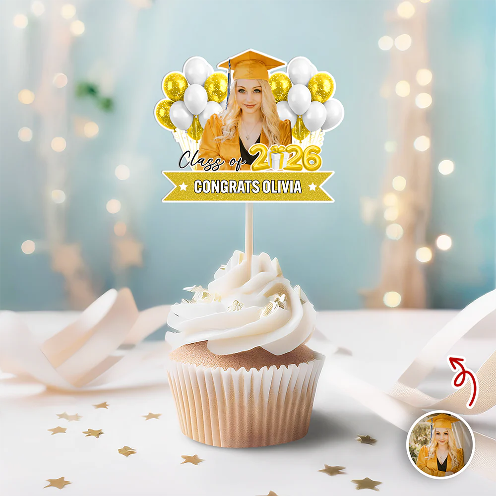 Custom Senior Photo Class Of 2026 Cupcake Topper Graduation Party CH07 910666 - Image 4