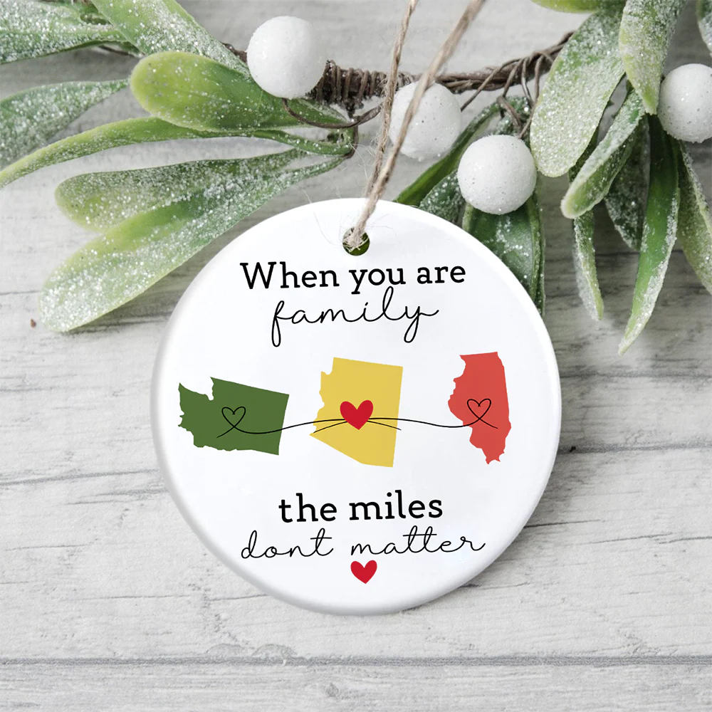 Custom State to State Long Distance Gift - Personalized Family Ceramic Ornament HO82 894662 - Image 4