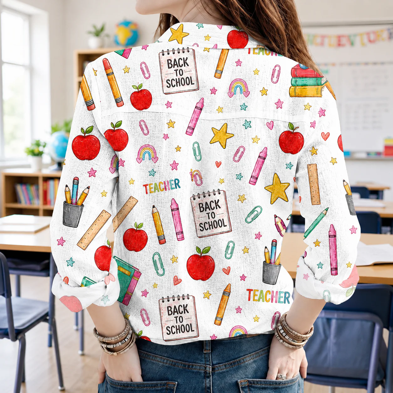 Custom Teacher Name Back To School Blouse Shirt CH07 180022 - Image 2