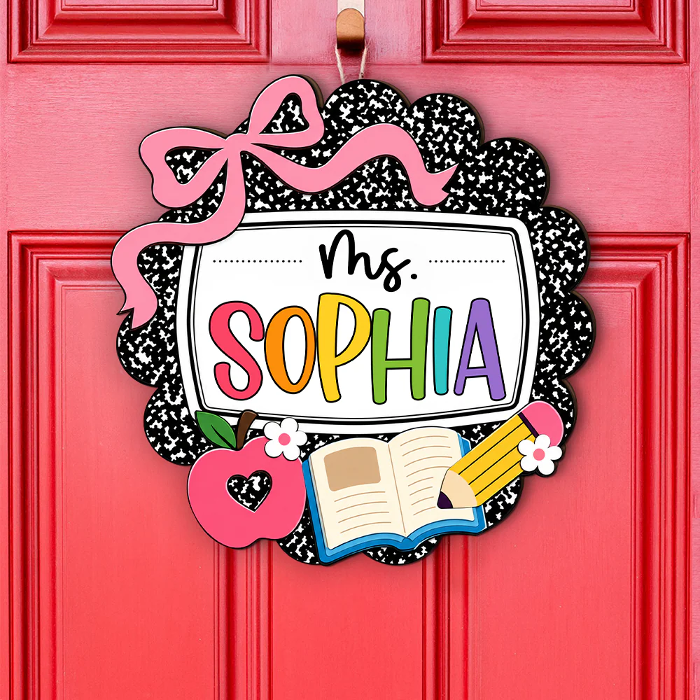 Custom Teacher Name Door Sign – Personalized Classroom Welcome Decor for Teachers TH10 170313 - Image 5